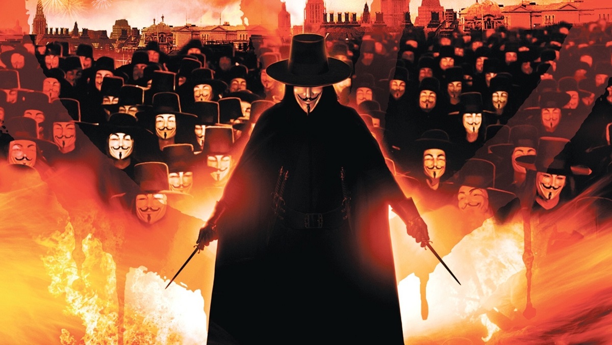 V per Vendetta maschere folla, 1200x676 HD, Desktop