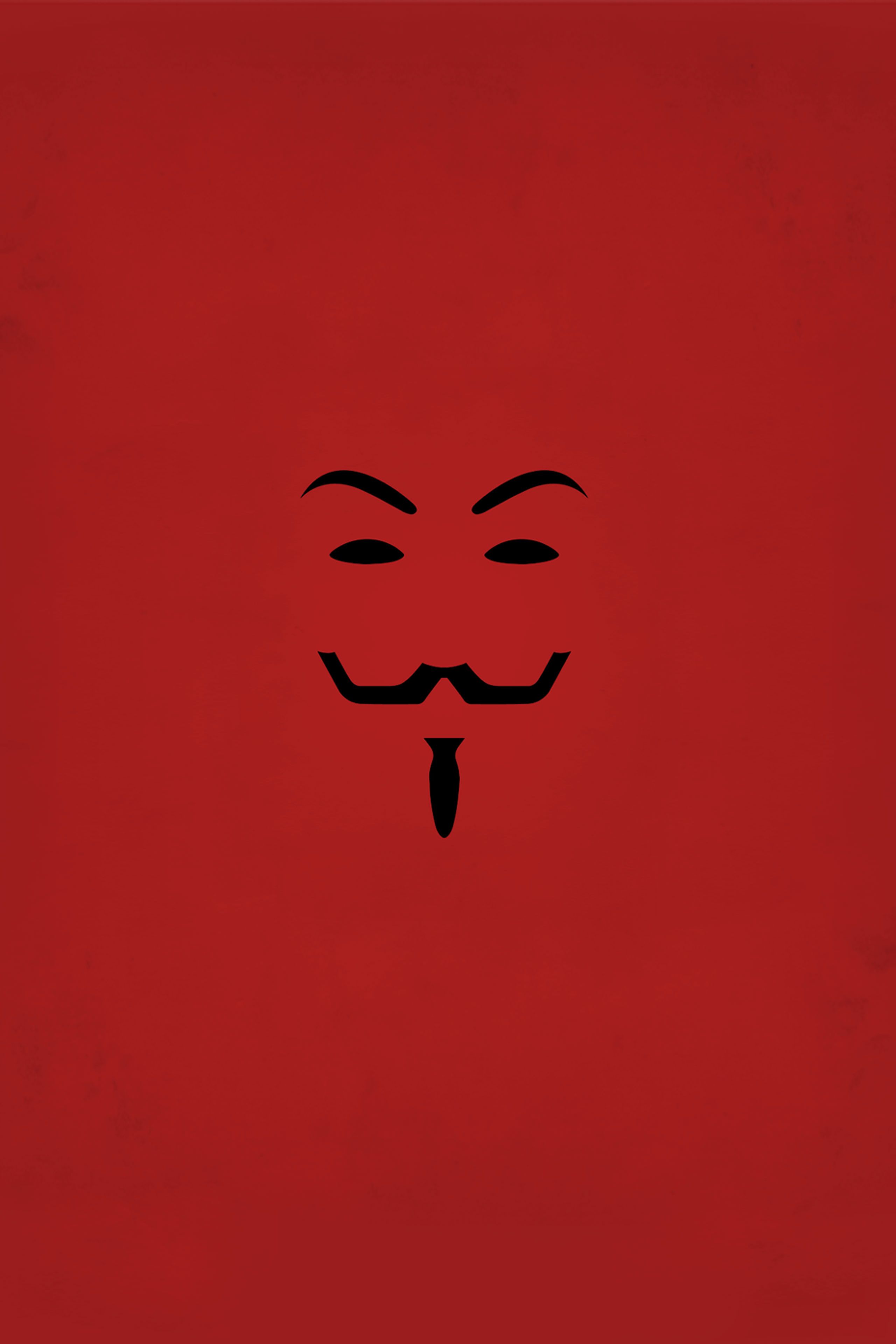 Maschera Guy Fawkes minimalista rosso, 2560x3840 Verticale, Telefono