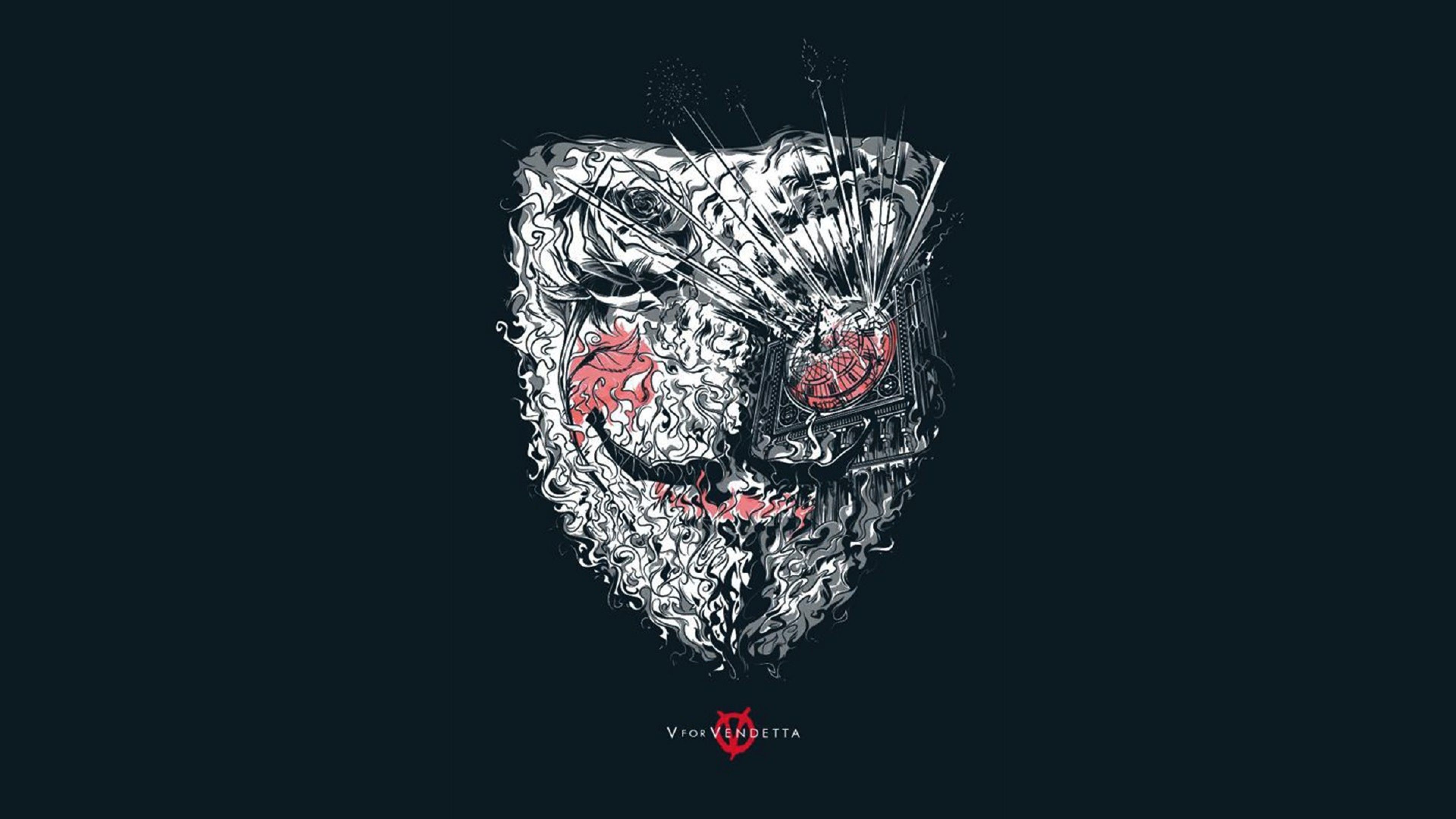 Maschera Guy Fawkes V per Vendetta, Alan Moore, 3840x2160 Ultra HD, 4K TV