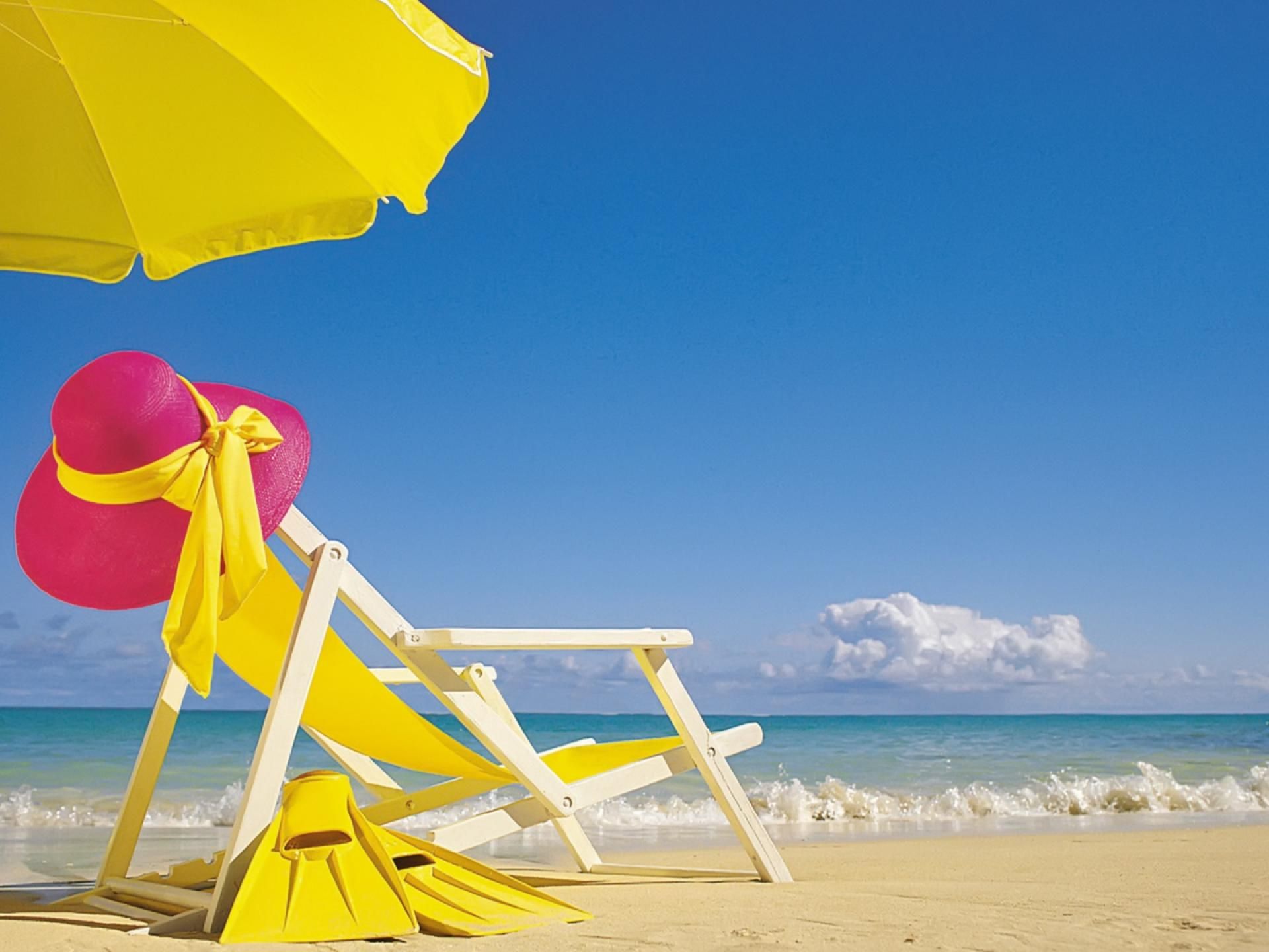 Sedia spiaggia ombrellone giallo, 1920x1440 Full HD+ WUXGA, iMac