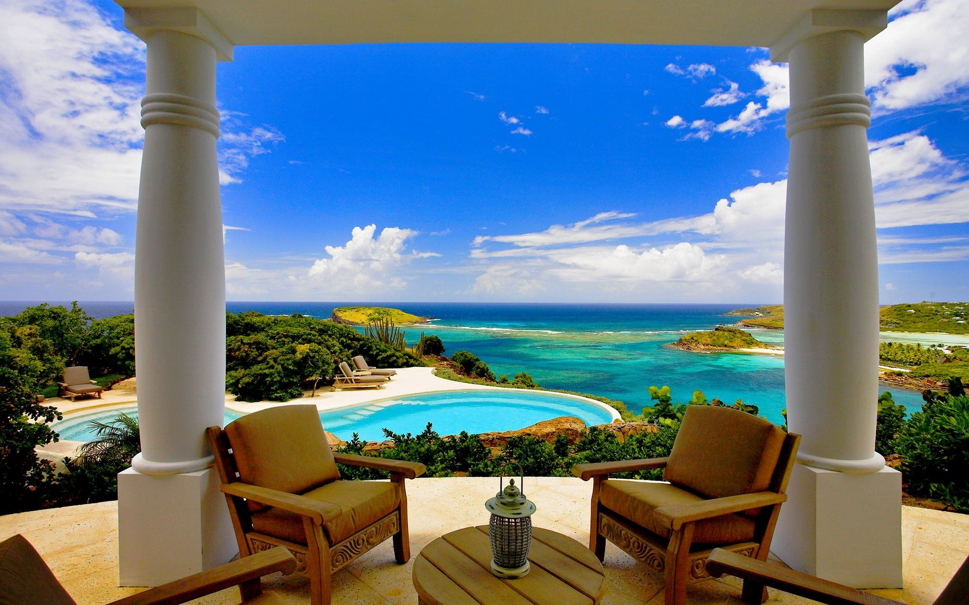 Terrazza con piscina vista mare, 1920x1200 Full HD+ WUXGA, iMac