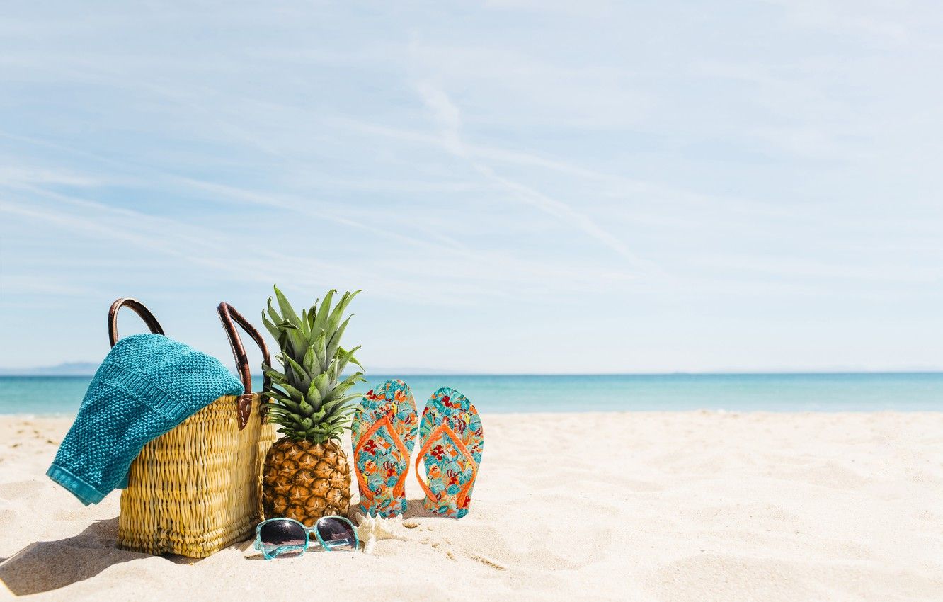 borsa spiaggia ananas infradito, 1332x850 720p, PC