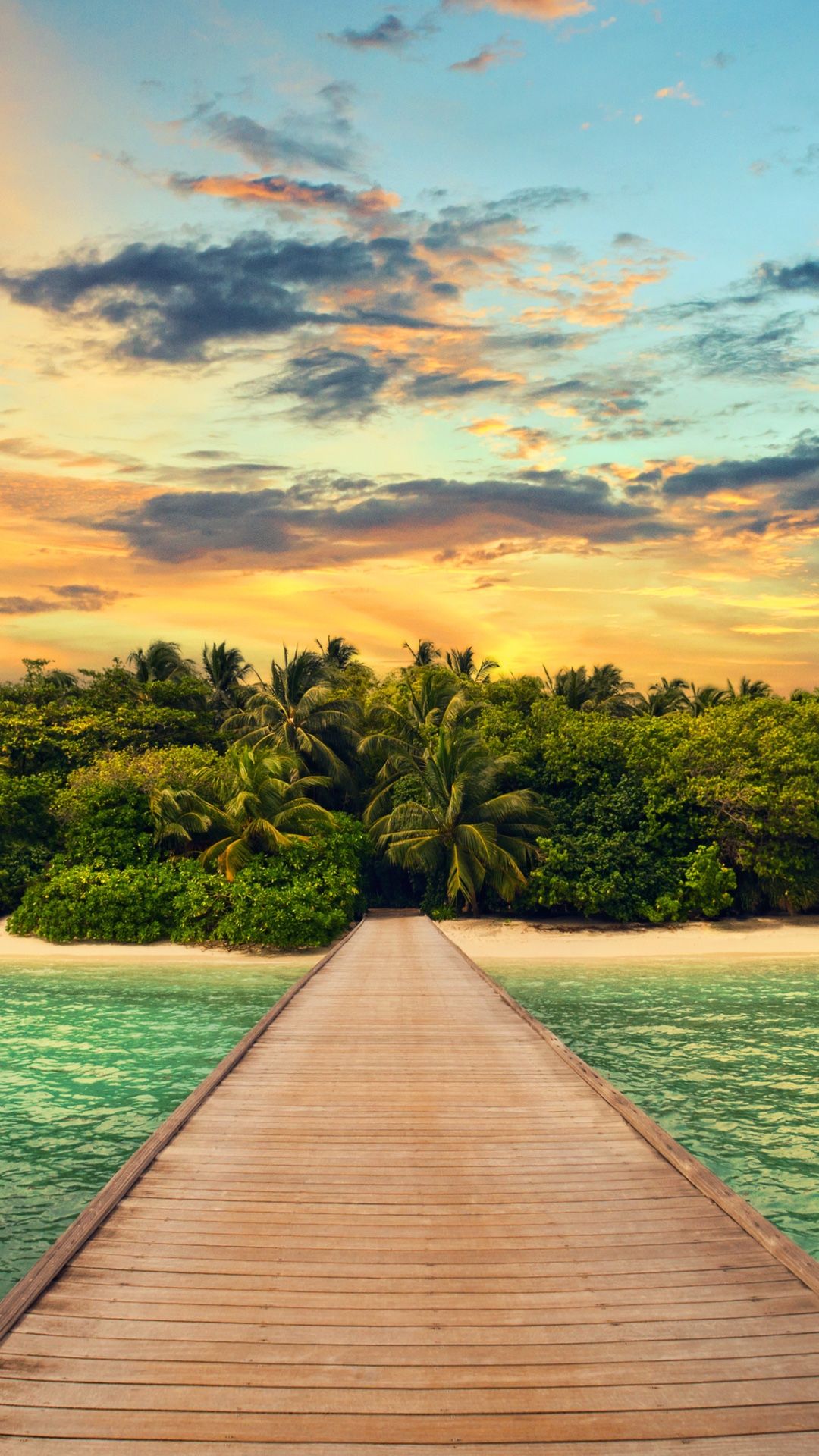 Isola tropicale con molo, 1080x1920 Verticale, Mobile