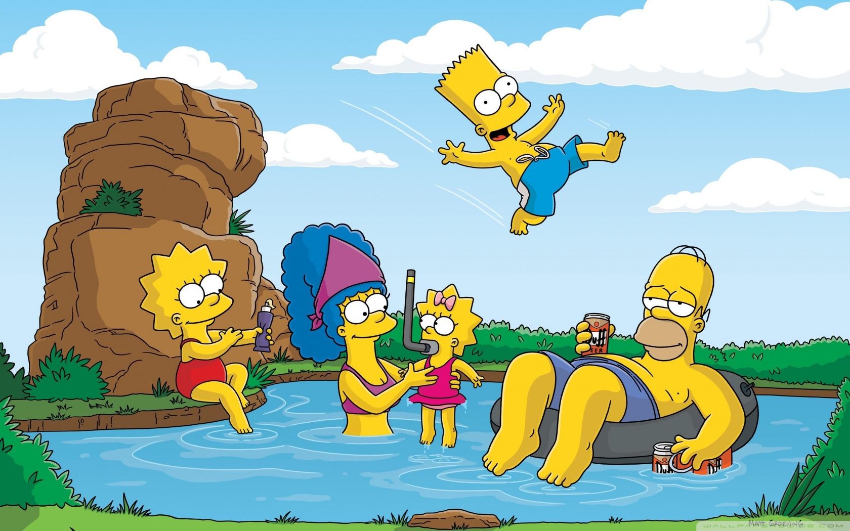 I Simpson vacanza estiva lago, serie animata, 1680x1050 900p, Desktop