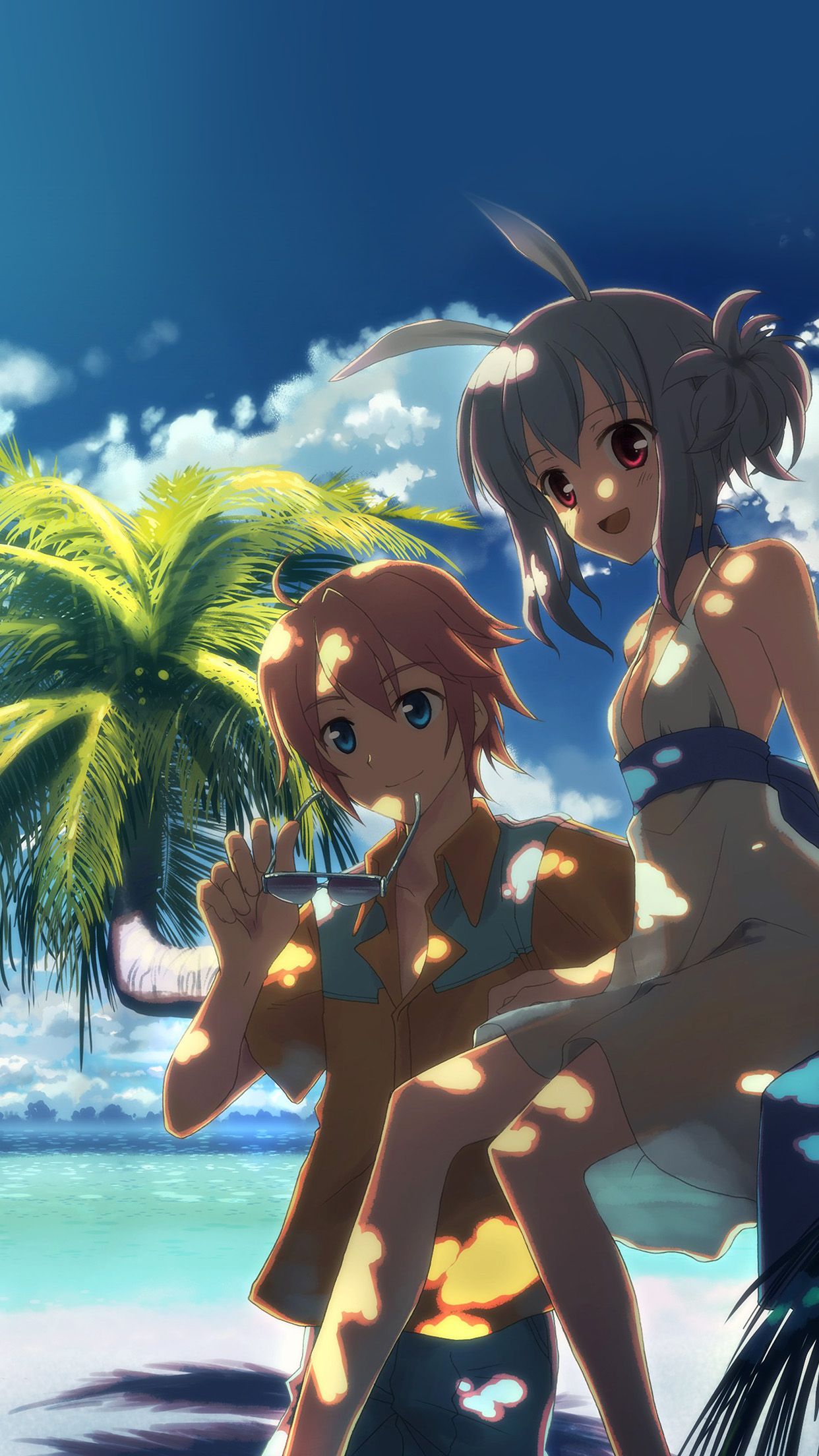 Ragazze anime spiaggia estiva, 1242x2208 Full HD Verticale, Smartphone