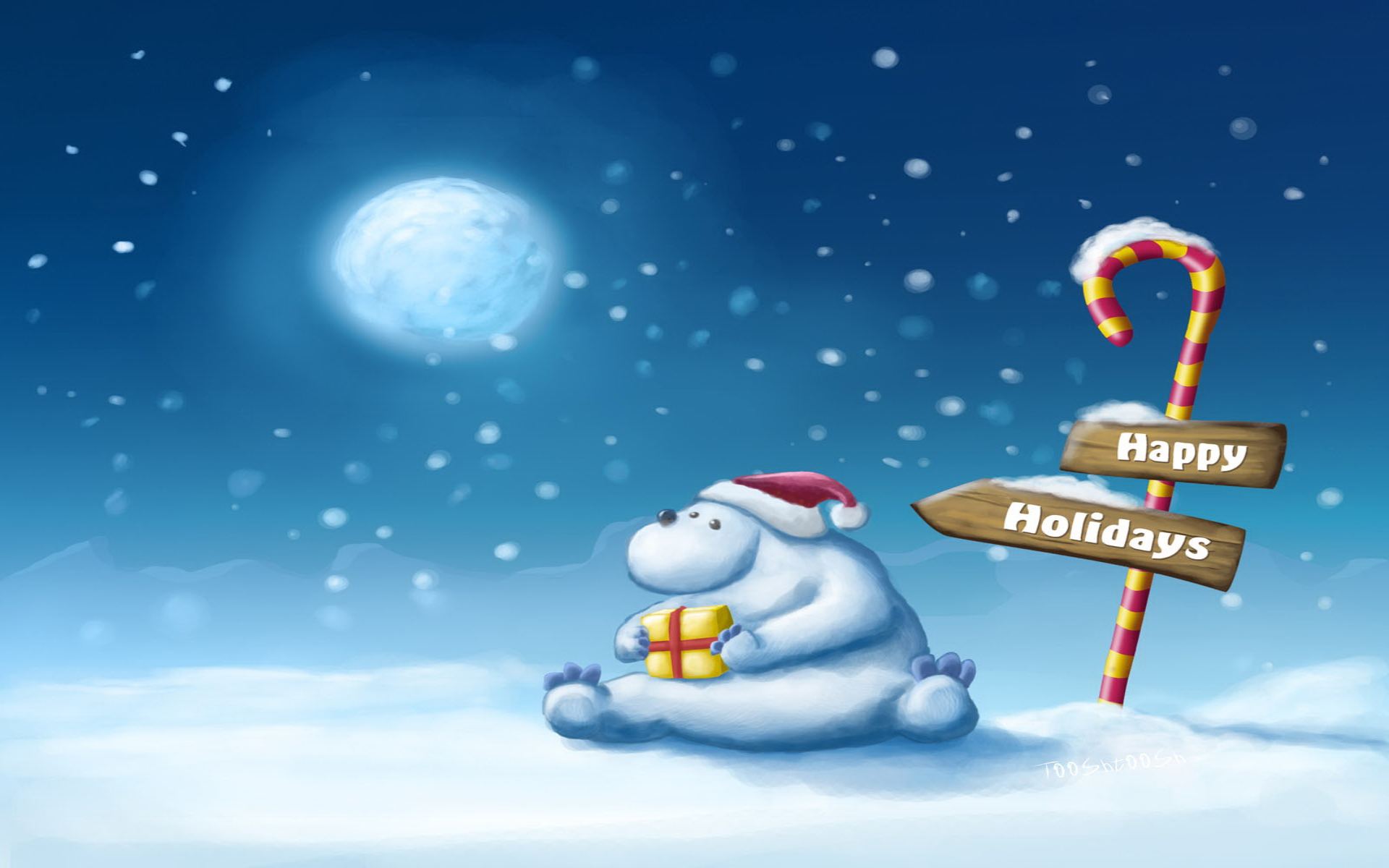 Pupazzo di neve con regalo, 1920x1200 WUXGA, Desktop