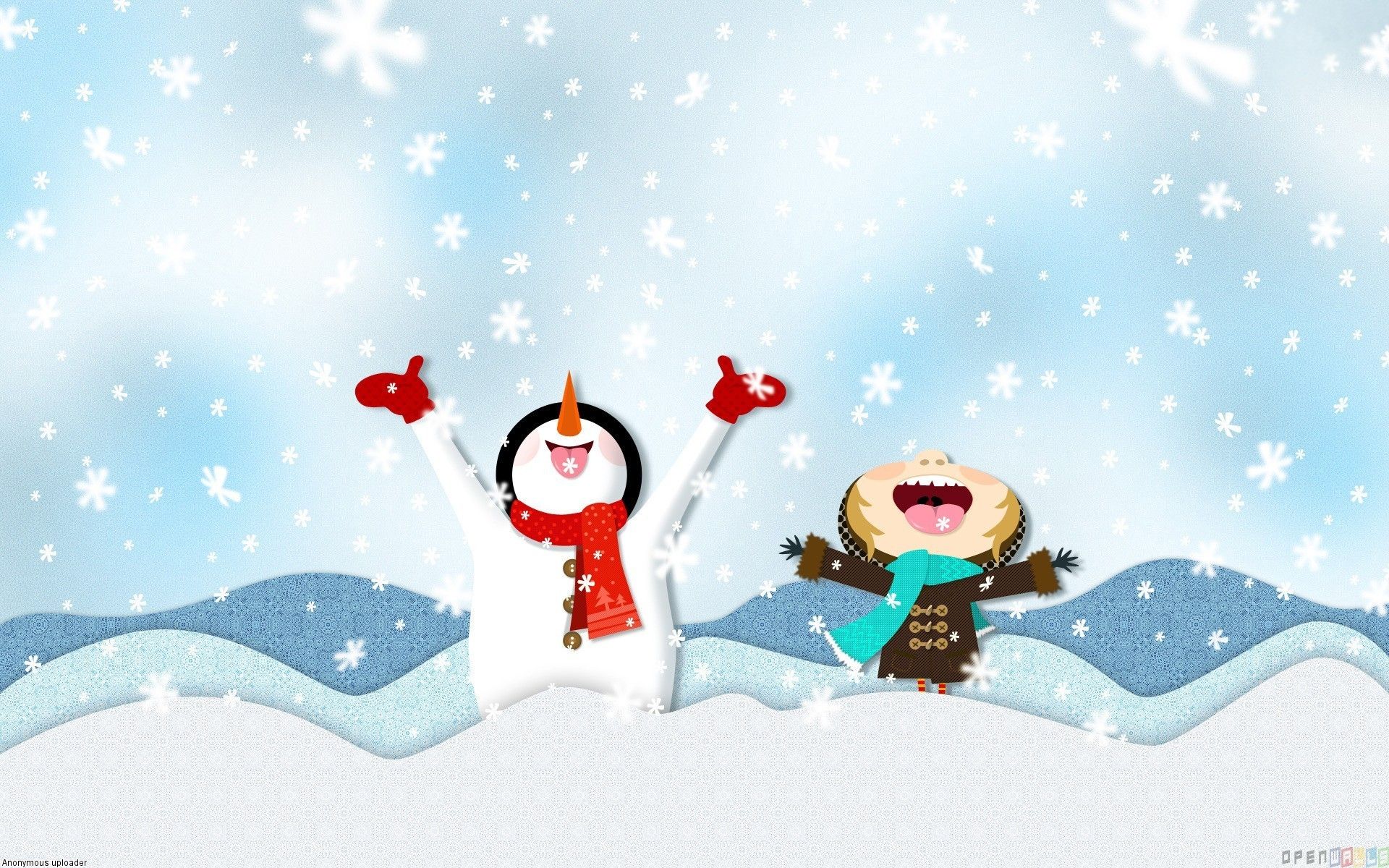 Pupazzo di neve e bambina, 1920x1200 WUXGA, Desktop