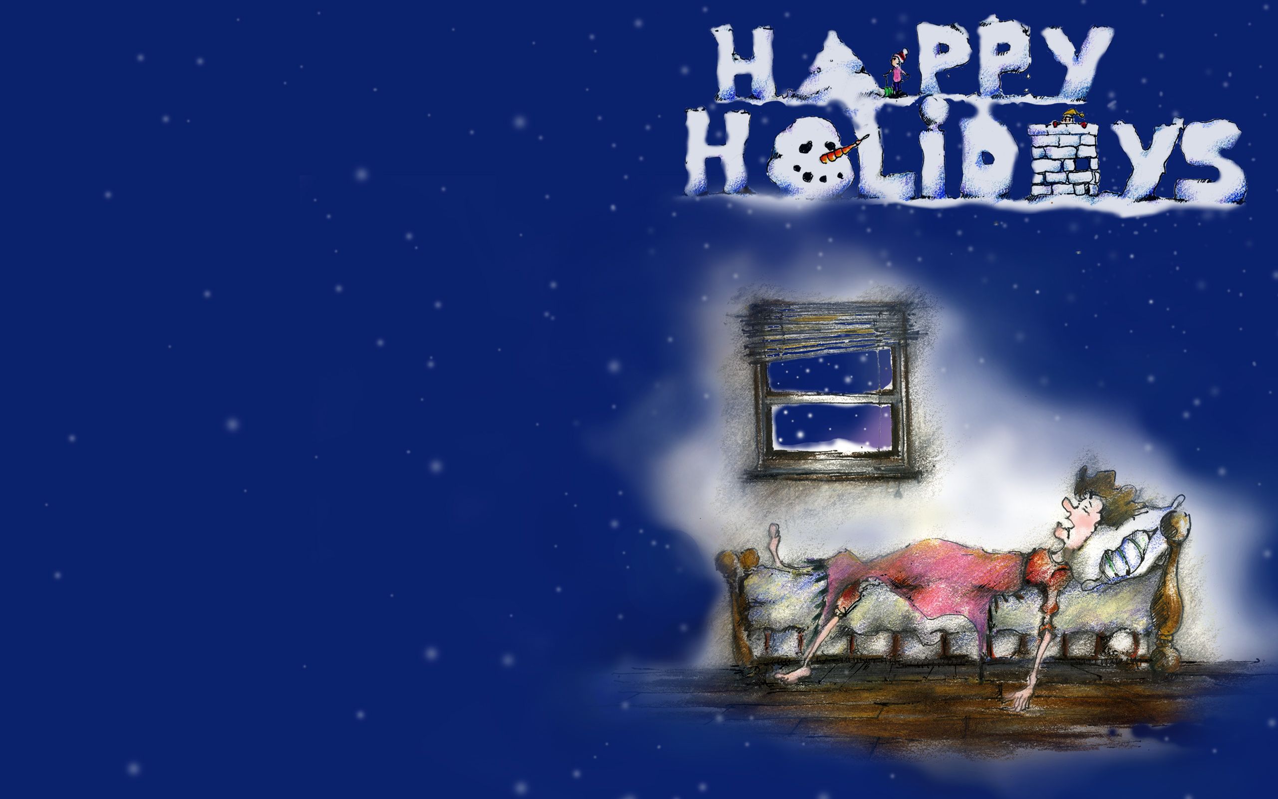 Happy Holidays gatto che dorme, 2560x1600 2K+, MacBook Pro