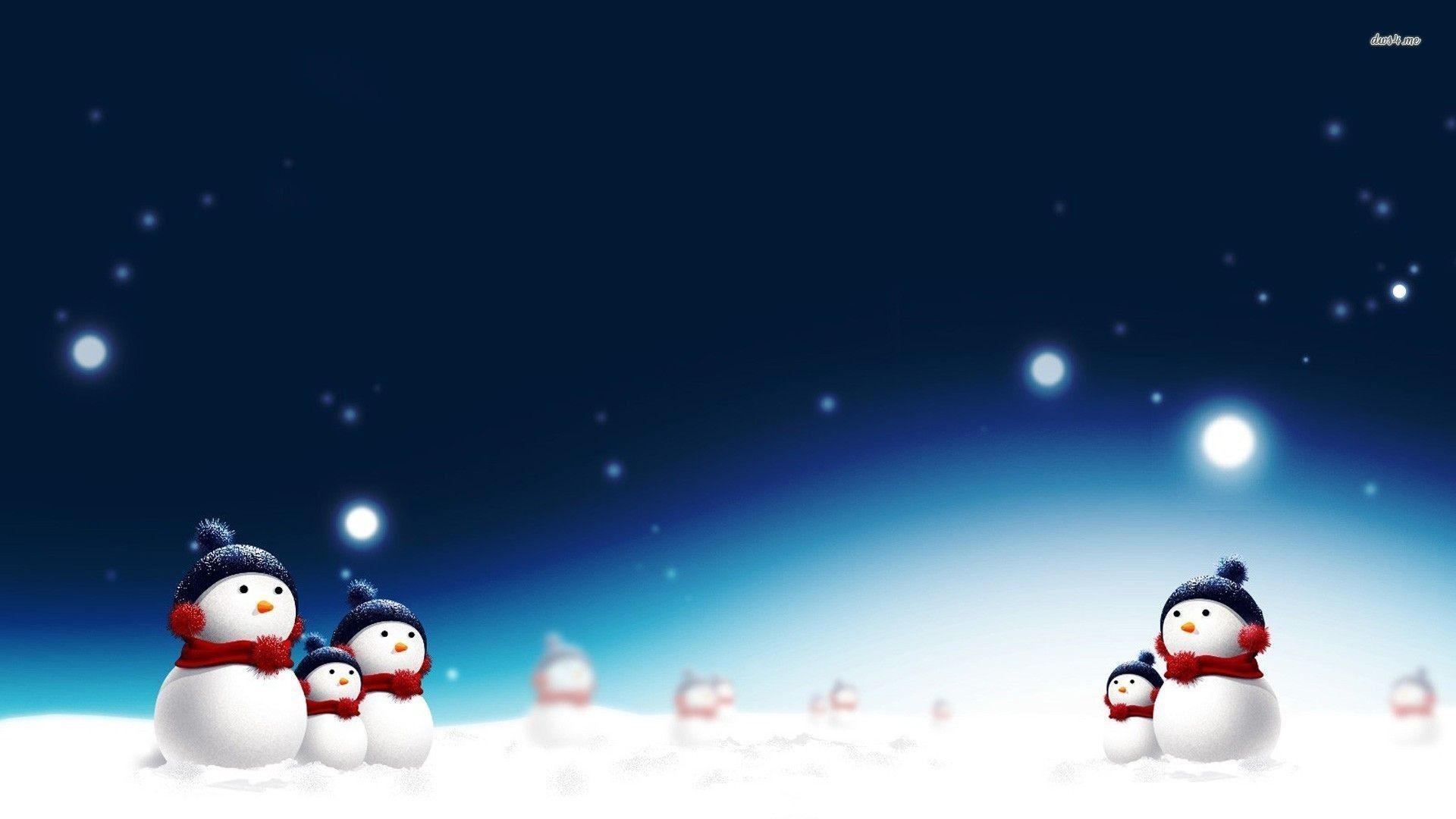 Pupazzi di neve notte invernale, 1920x1080 Full HD 1080p, Laptop