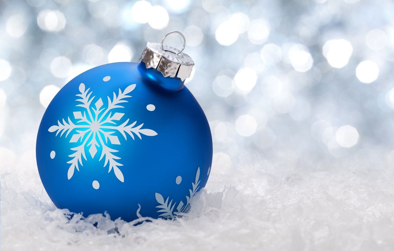 Pallina natalizia blu con fiocco di neve, 1332x850 720p, Lenovo Legion