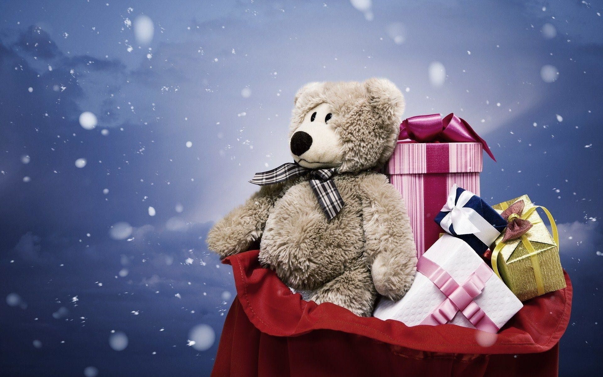 Orsetto peluche con regali natalizi, 1920x1200 Full HD+ WUXGA, Desktop
