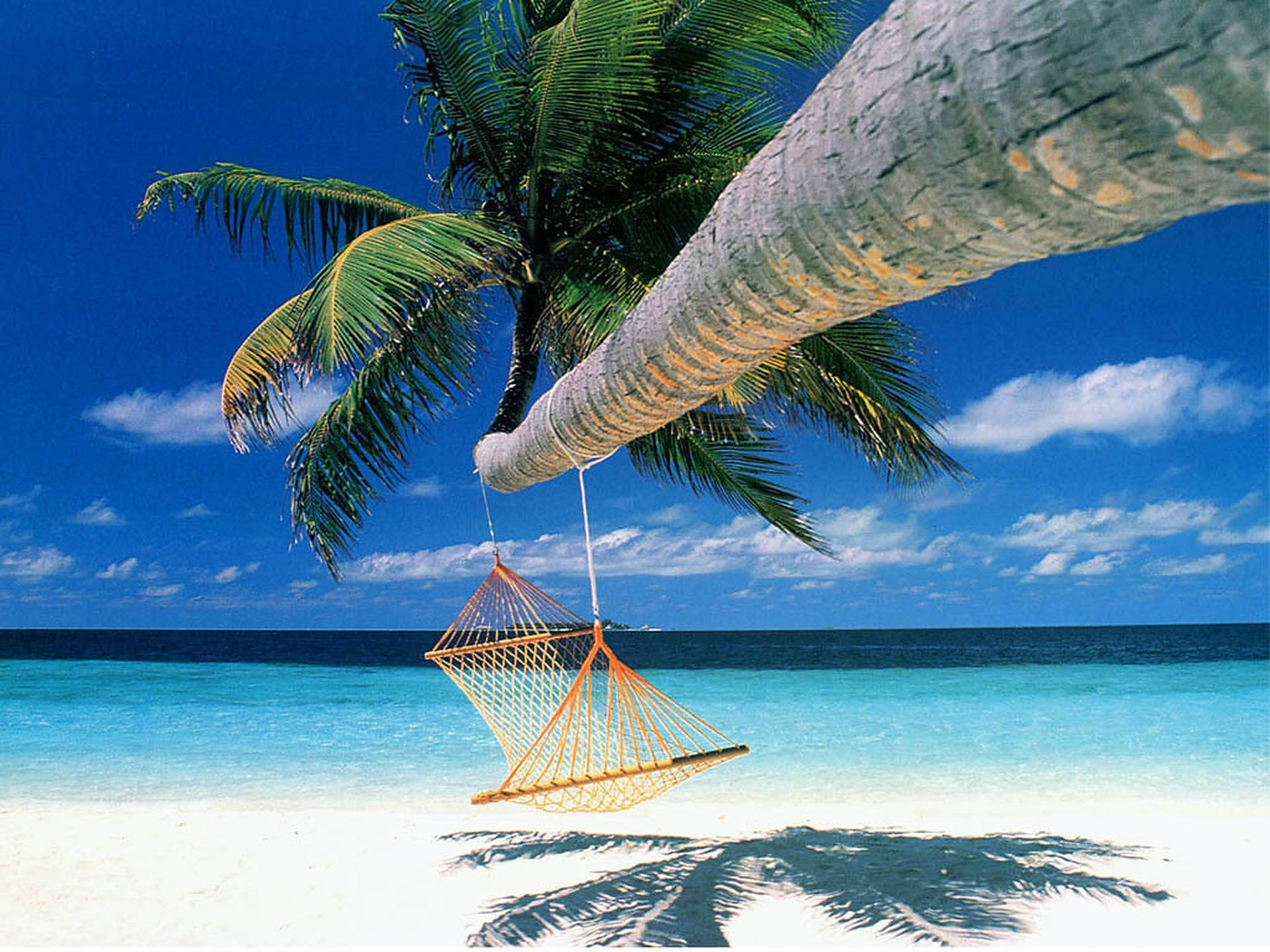 Amaca palma spiaggia tropicale, 1920x1440 Full HD+ WUXGA, Desktop