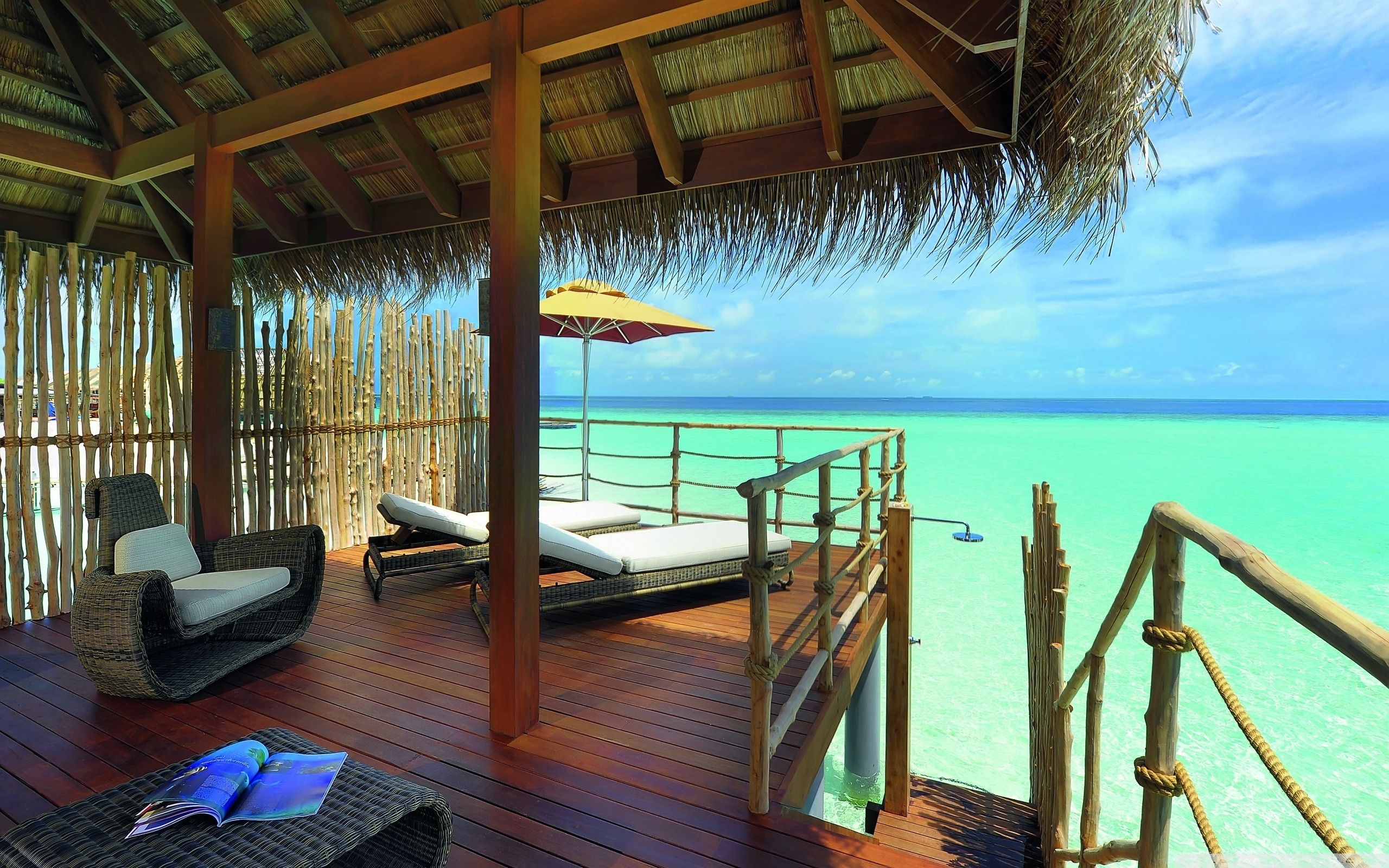 Bungalow tropicale vista mare, 2560x1600 2K+, Desktop