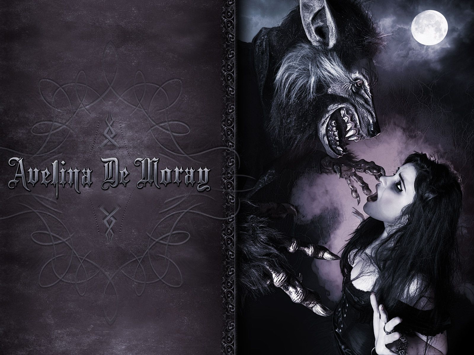 Licantropo e vampira sotto luna, 1600x1200 HD, Desktop