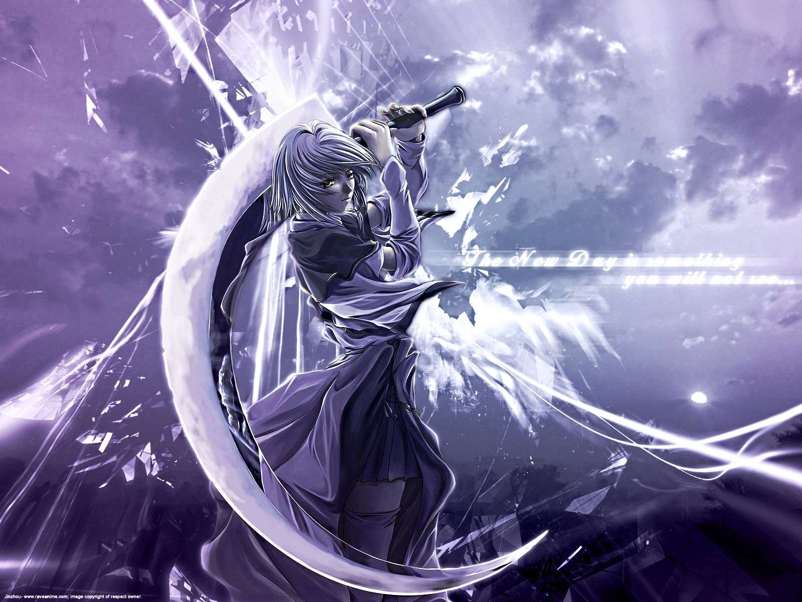 Vampiro anime con spada, viola, 1600x1200 900p, Laptop