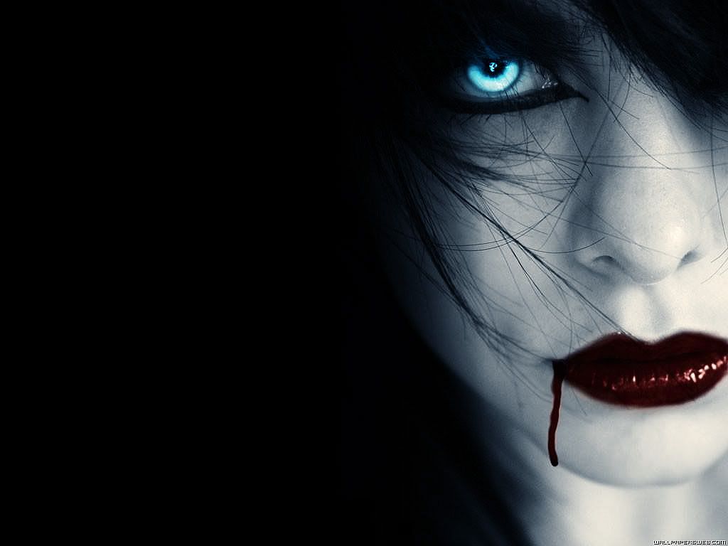 Volto vampiro occhio blu sangue, 1024x768 HD, PC
