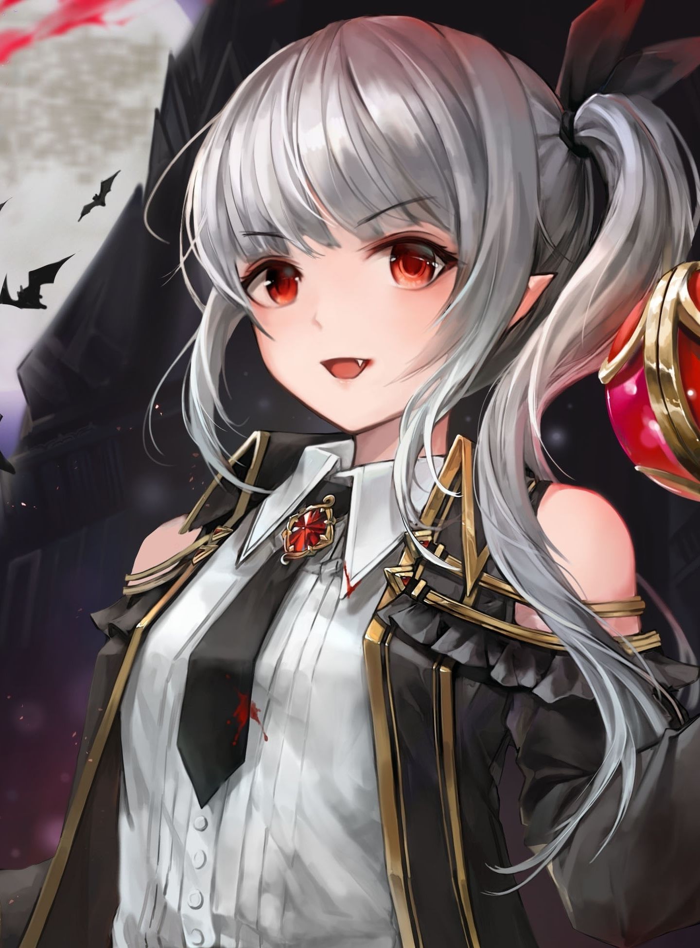 Ragazza vampiro anime capelli argento, 1440x1950 Full HD Verticale, Google Pixel