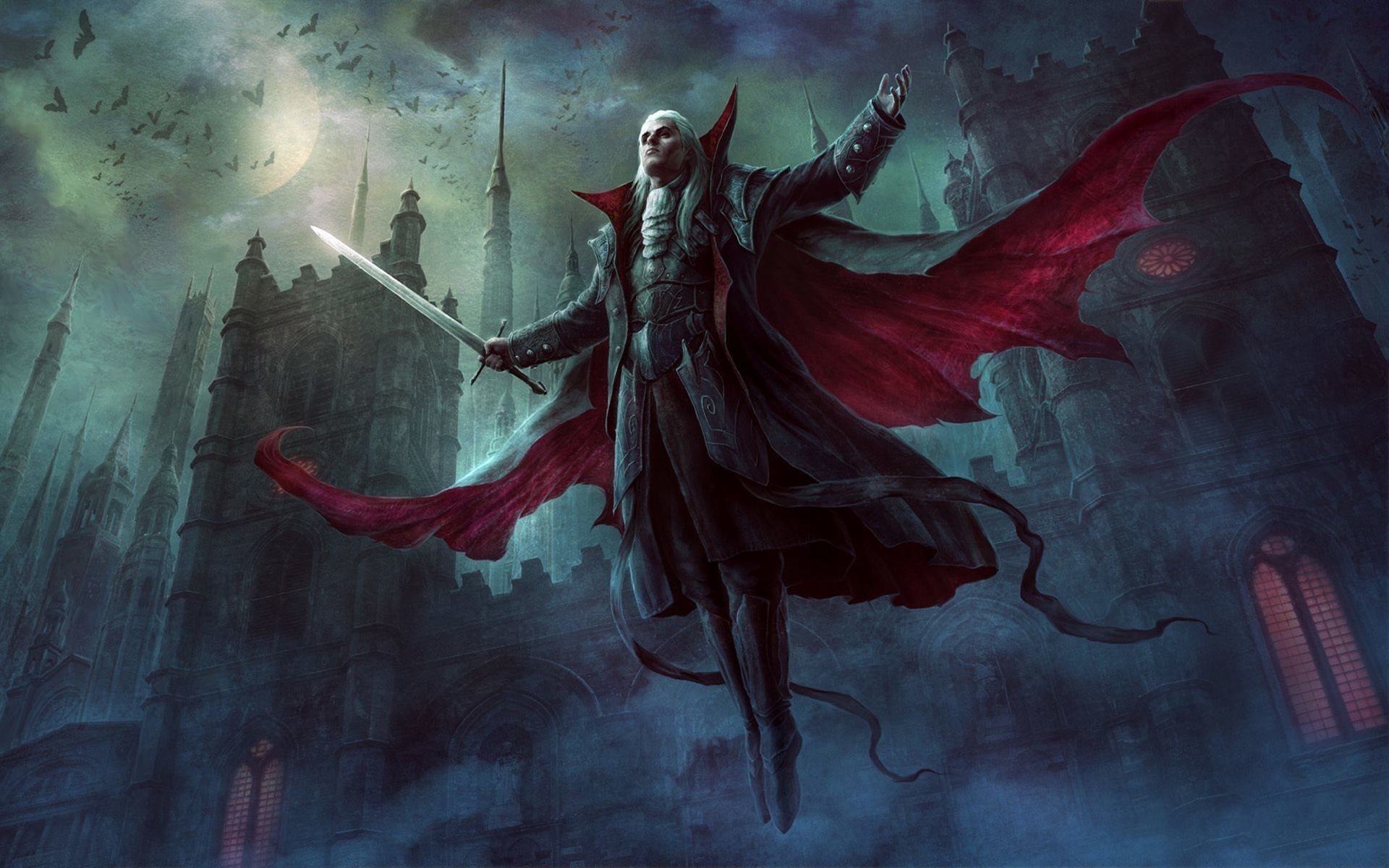 Vampiro con spada e mantello rosso, 1920x1200 Full HD+ WUXGA, Desktop