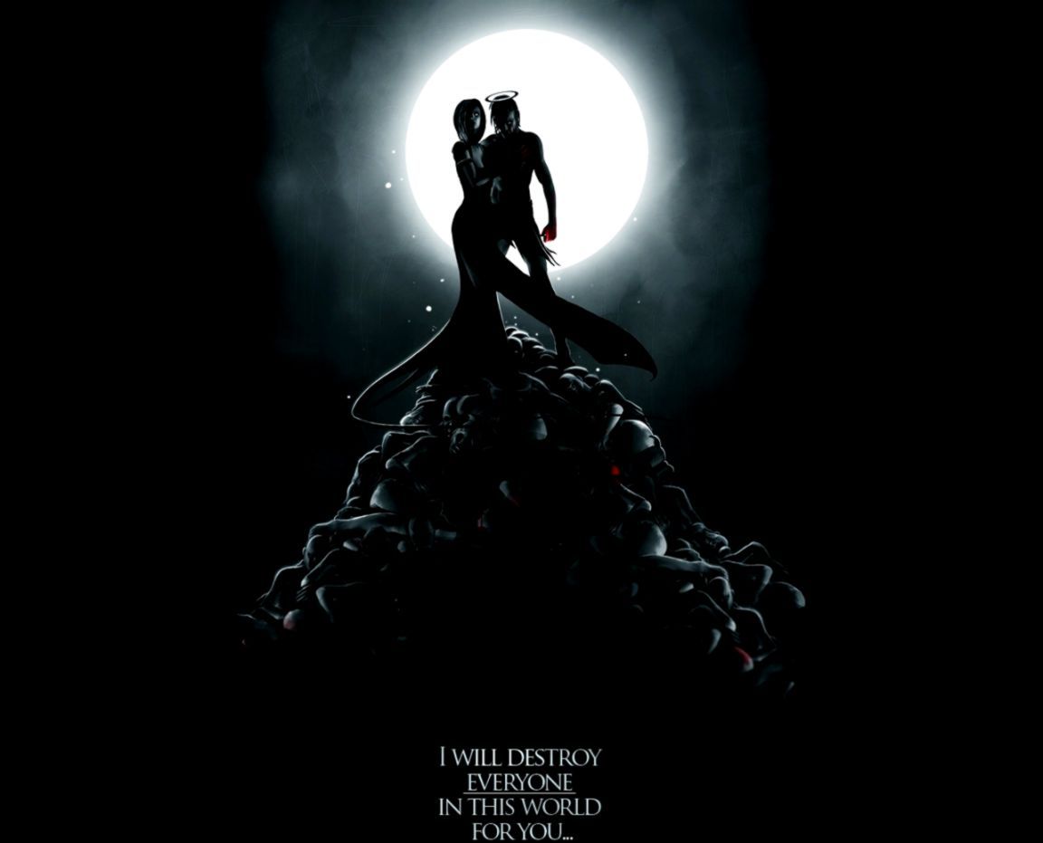 Silhouette coppia vampiri luna piena, 1152x931 HD, Desktop