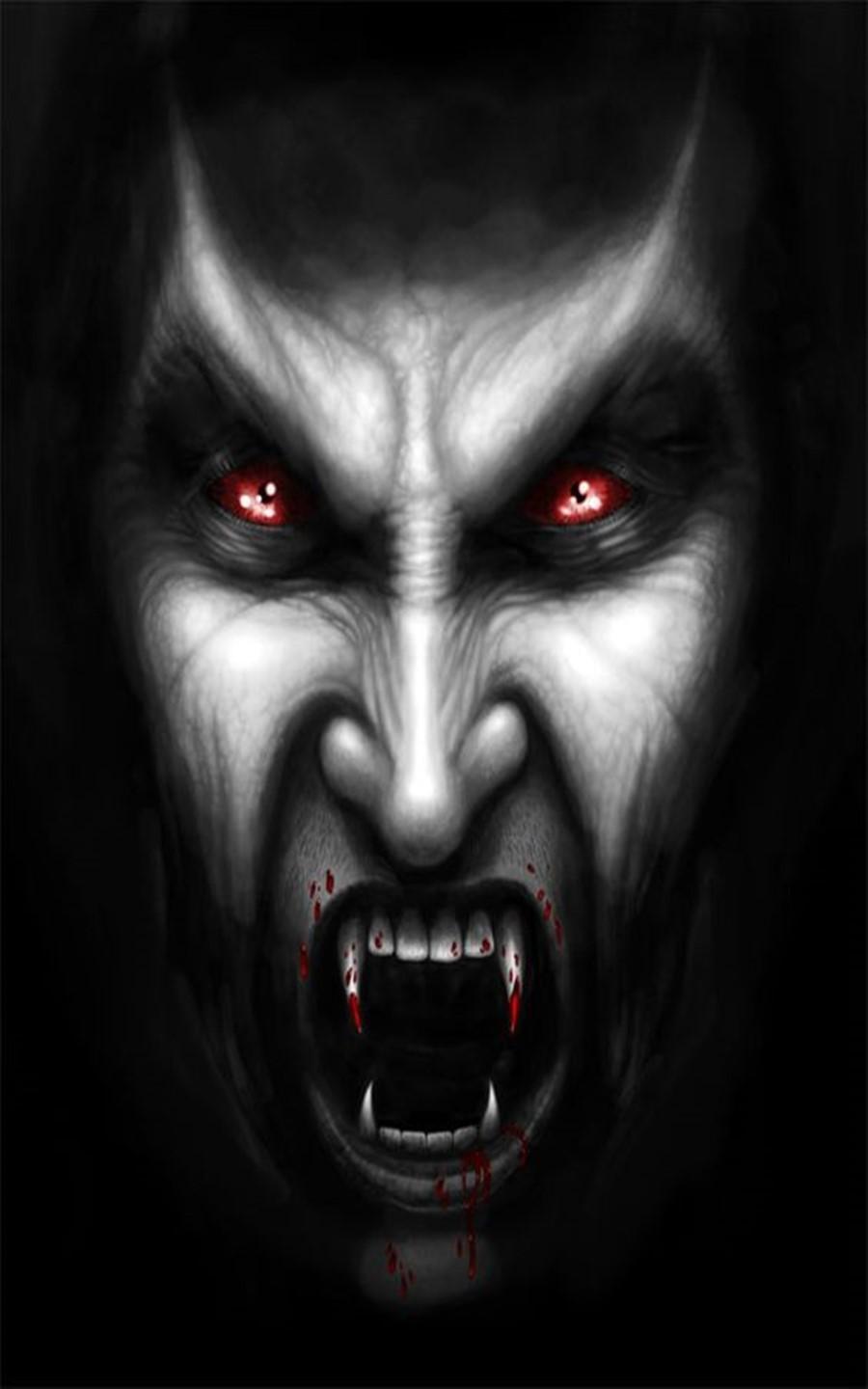 Volto vampiro occhi rossi, 900x1440 Verticale, Mobile
