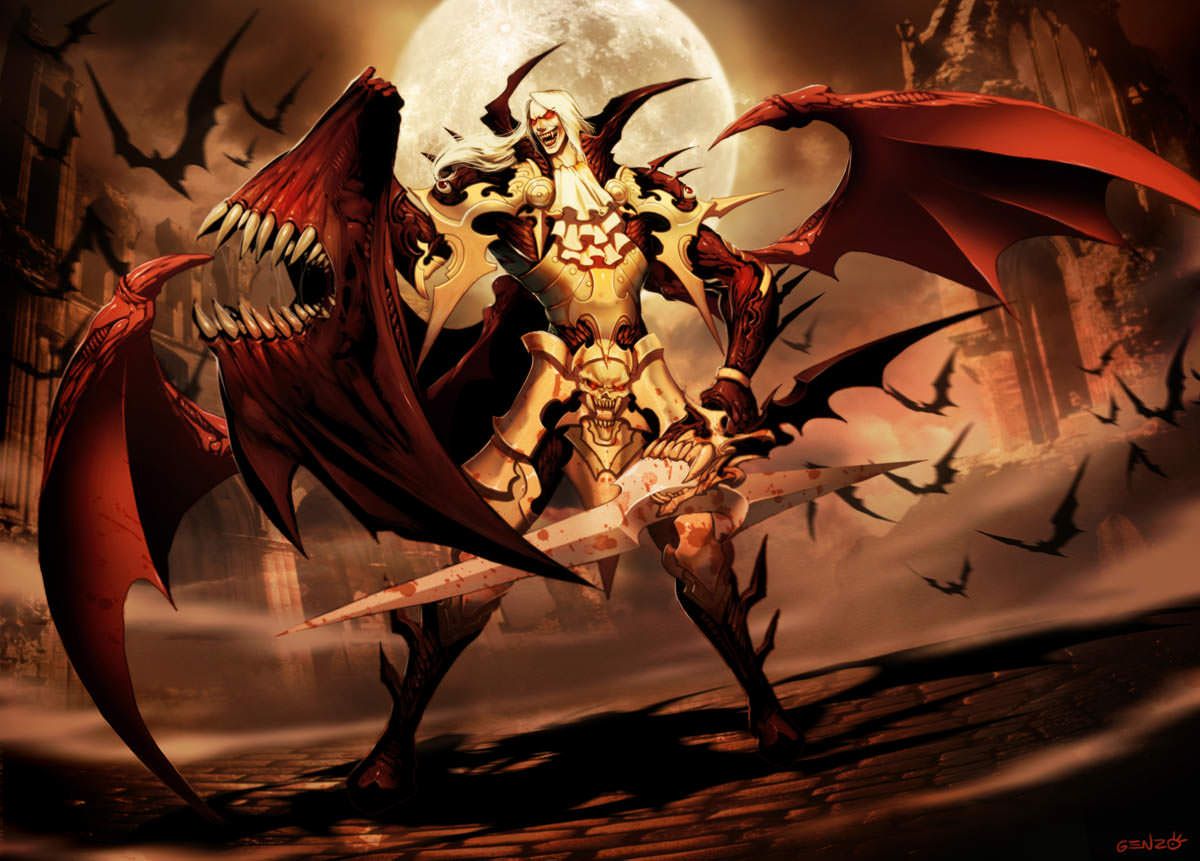 Demone vampiro alato con spada, 1200x861 HD, PC