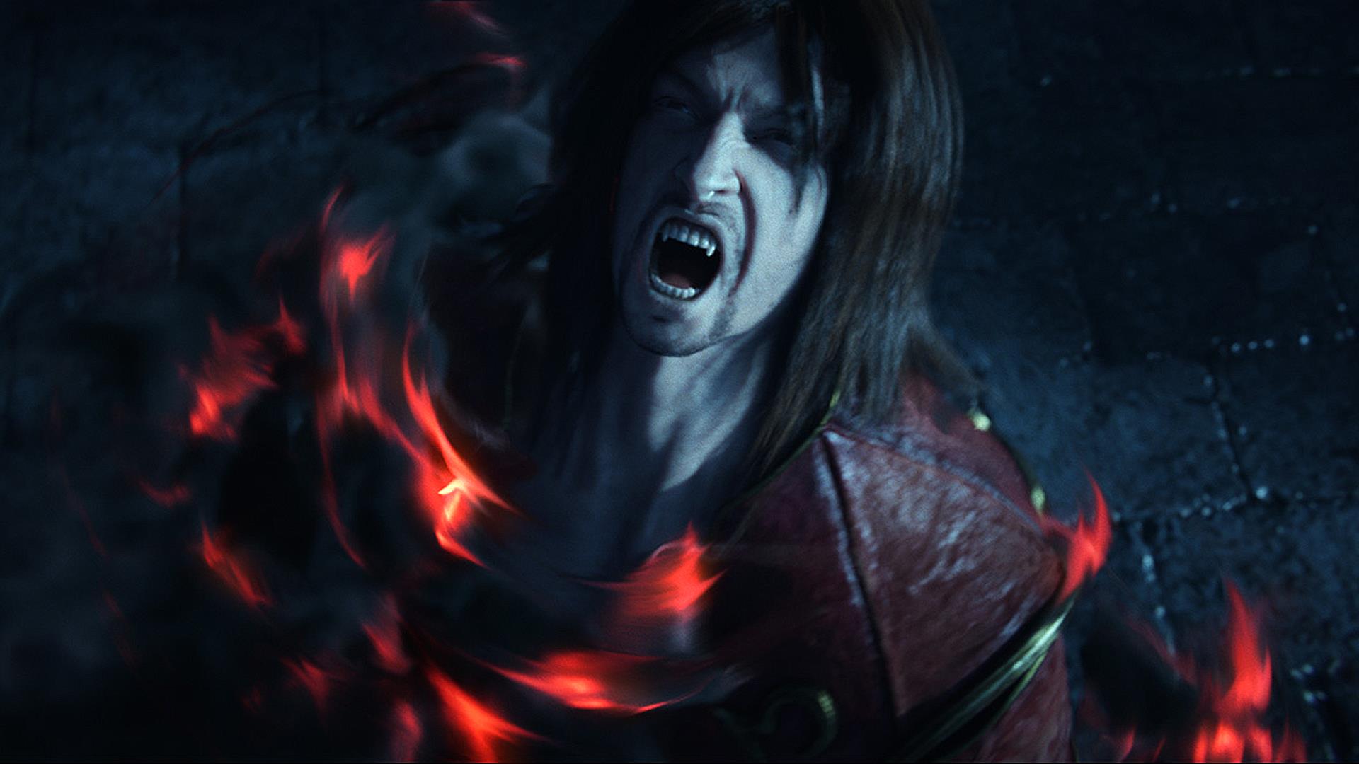 Vampiro urlante fiamme rosse, 1920x1080 Full HD 1080p, PC Desktop