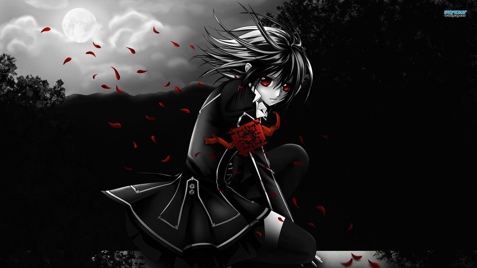 Vampiro anime bianco e nero, 1920x1080 Full HD, PC Desktop