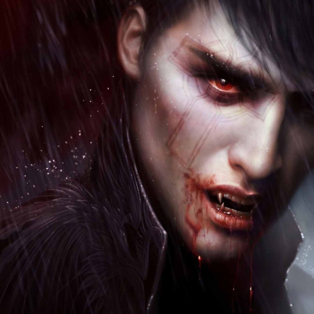 Vampiro maschile occhi rossi, 1024x1024 HD, PC Desktop