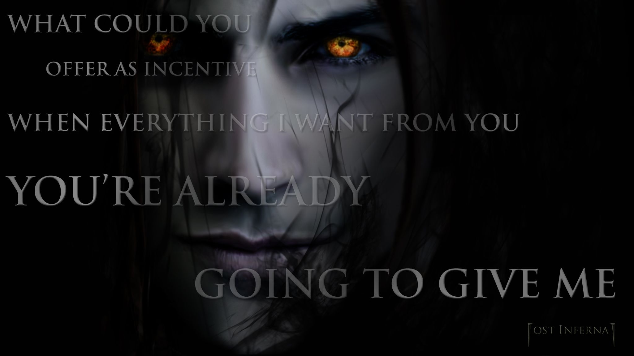 Vampiro occhi gialli citazione, 2049x1152 2K, Desktop