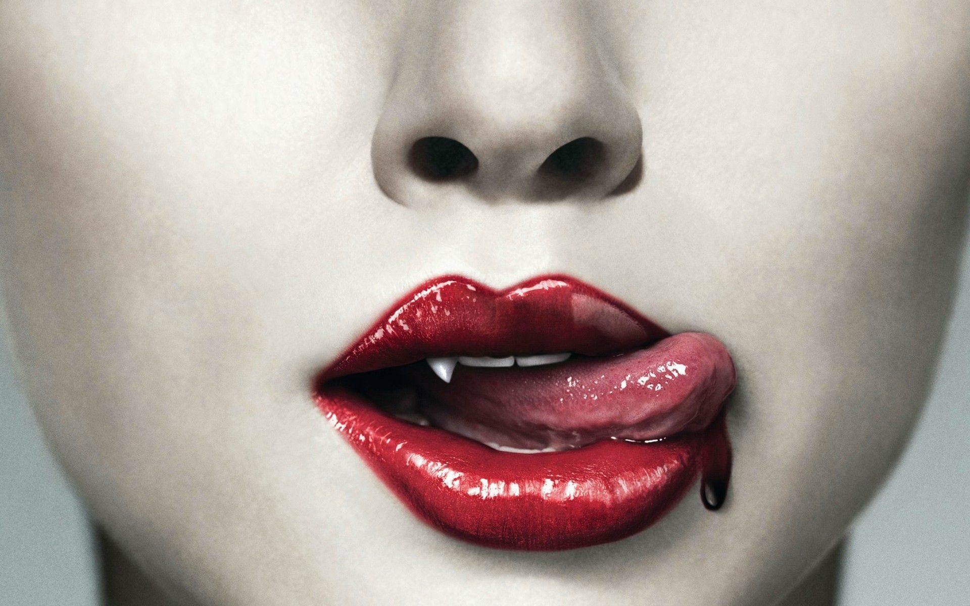 Labbra rosse con zanna vampiro, 1920x1200 Full HD+ WUXGA, Desktop