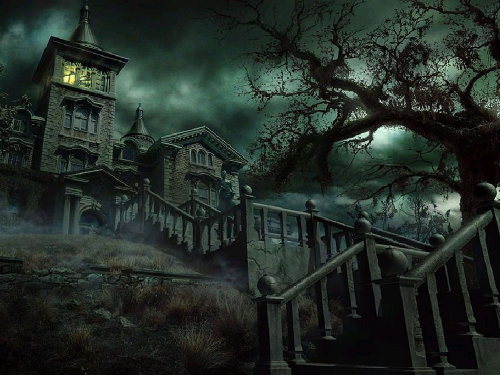 Castello inquietante notturno vampiri, 1600x1200 900p, Desktop
