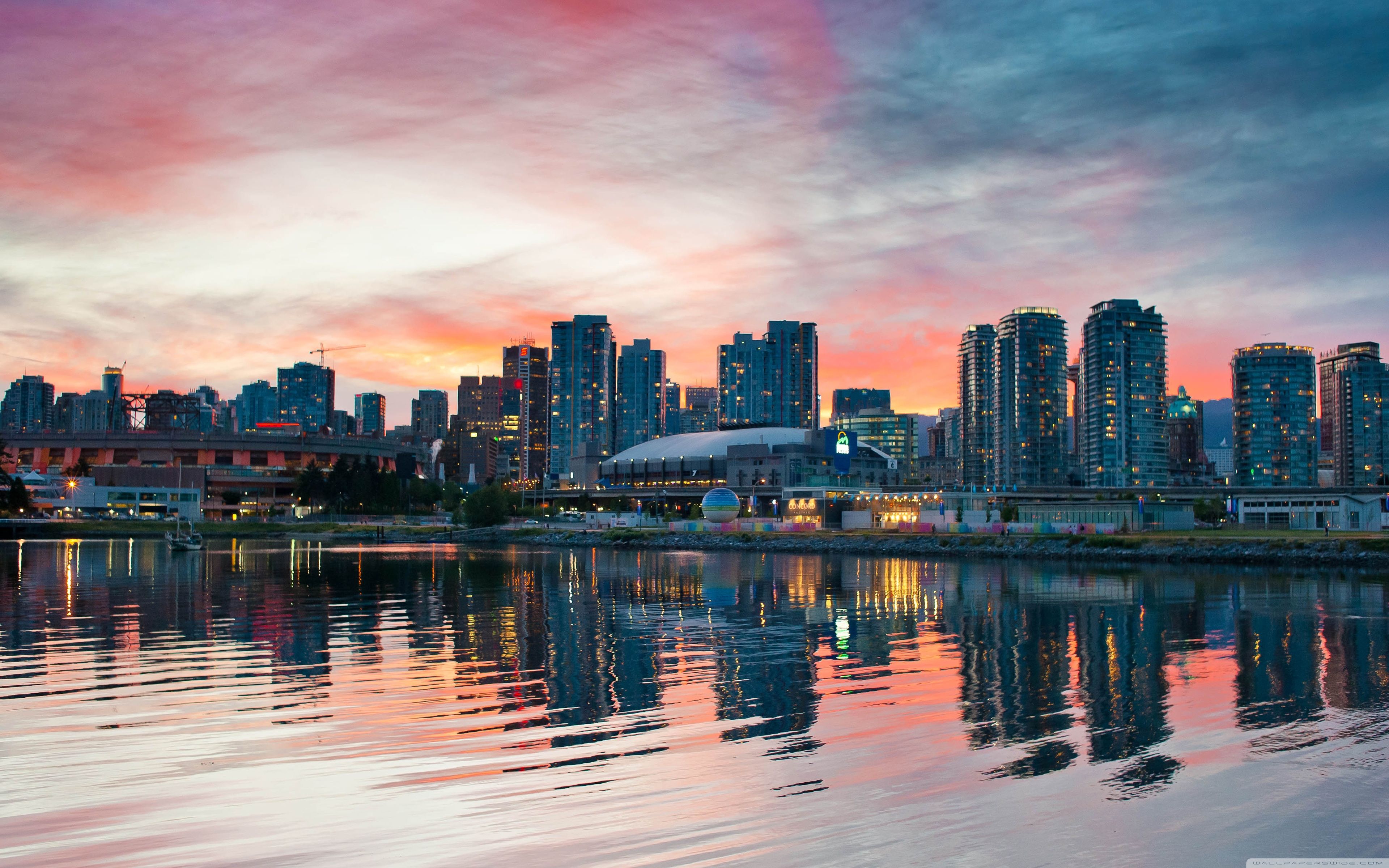 Skyline Vancouver al tramonto, 3840x2400 4K Ultra HD, Monitor 4K