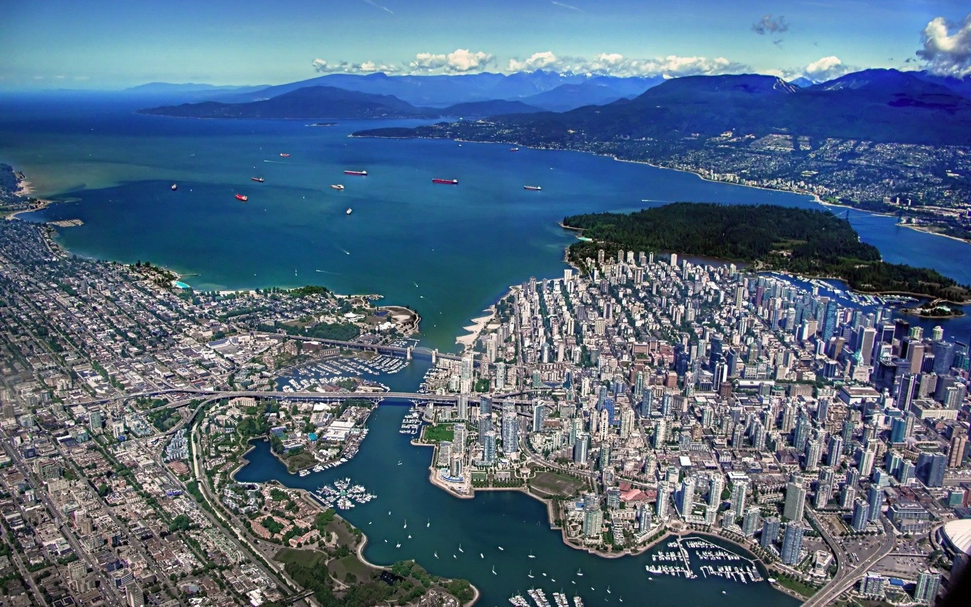 Vista aerea Vancouver città, 1920x1200 Full HD+ WUXGA, Laptop