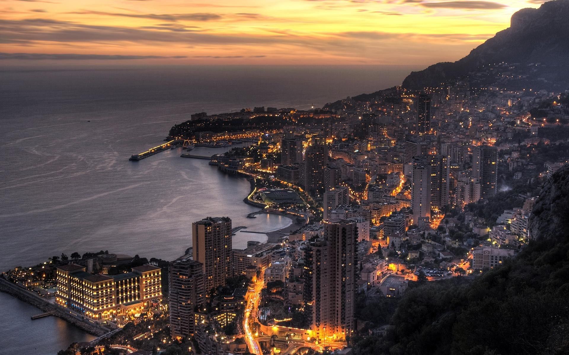 Città costiera al tramonto, 1920x1200 Full HD+ WUXGA, PC Desktop