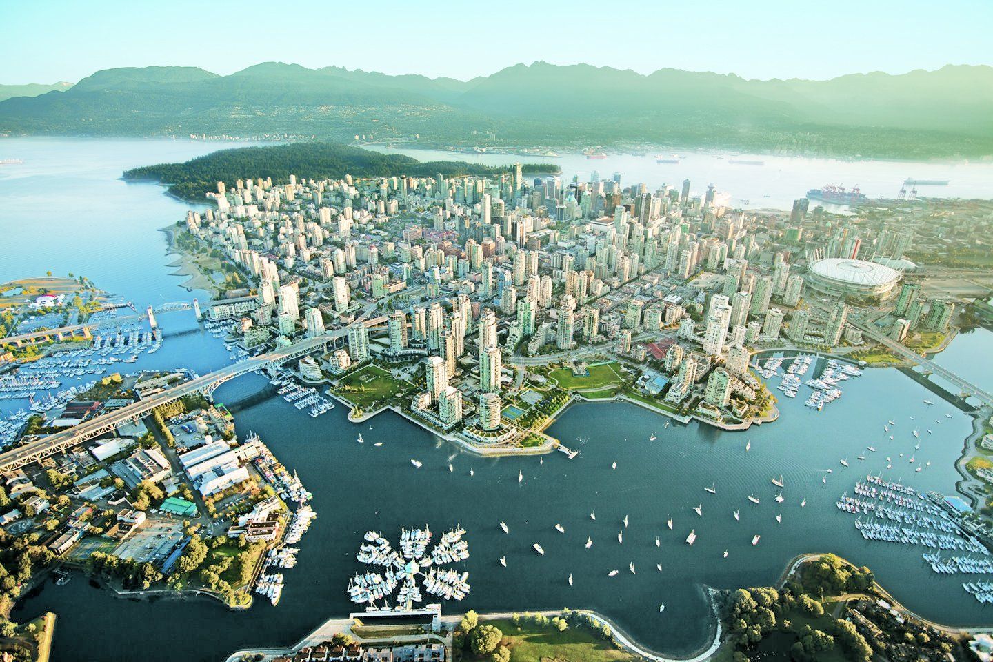 Vista aerea Vancouver skyline, 1440x960 720p, Laptop