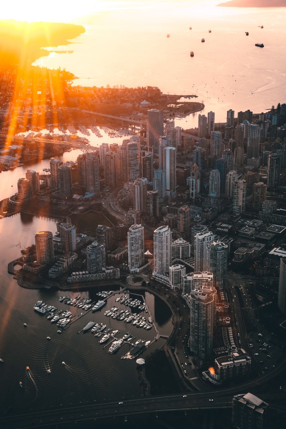 Vancouver skyline al tramonto, 1000x1500 Verticale, Telefono