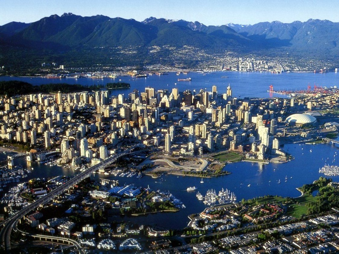 Vancouver skyline aerea città, 1125x843 HD, PC