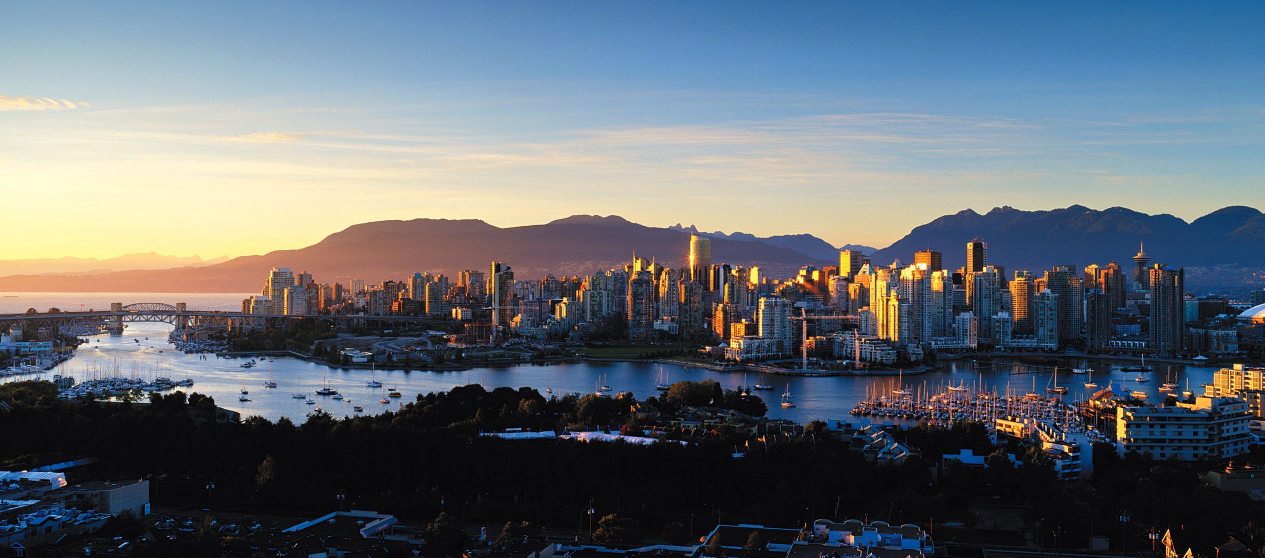 Skyline di Vancouver al tramonto, 2560x1130 21:9, Ultrawide