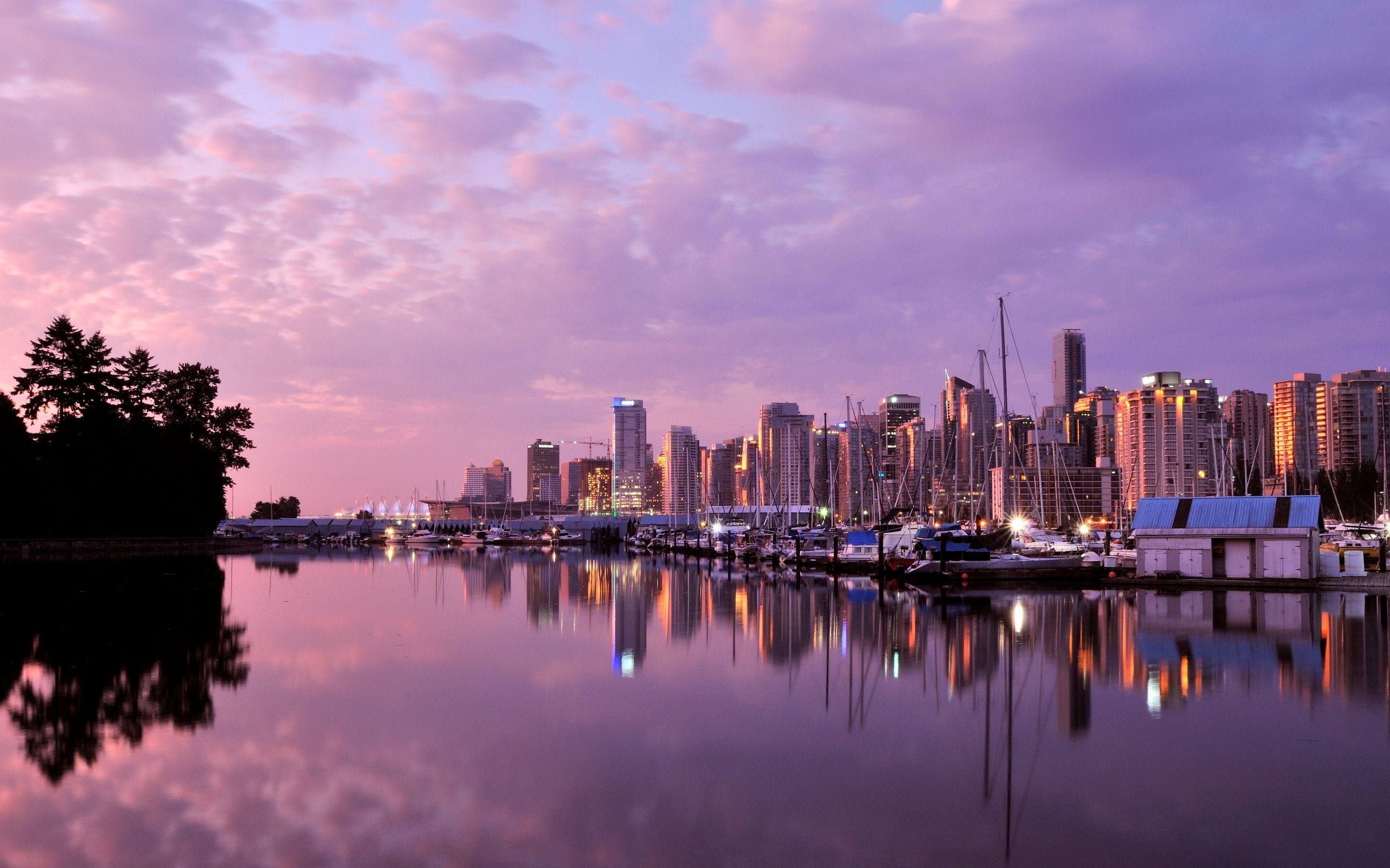 Skyline Vancouver al tramonto, 2880x1800 2K, Desktop
