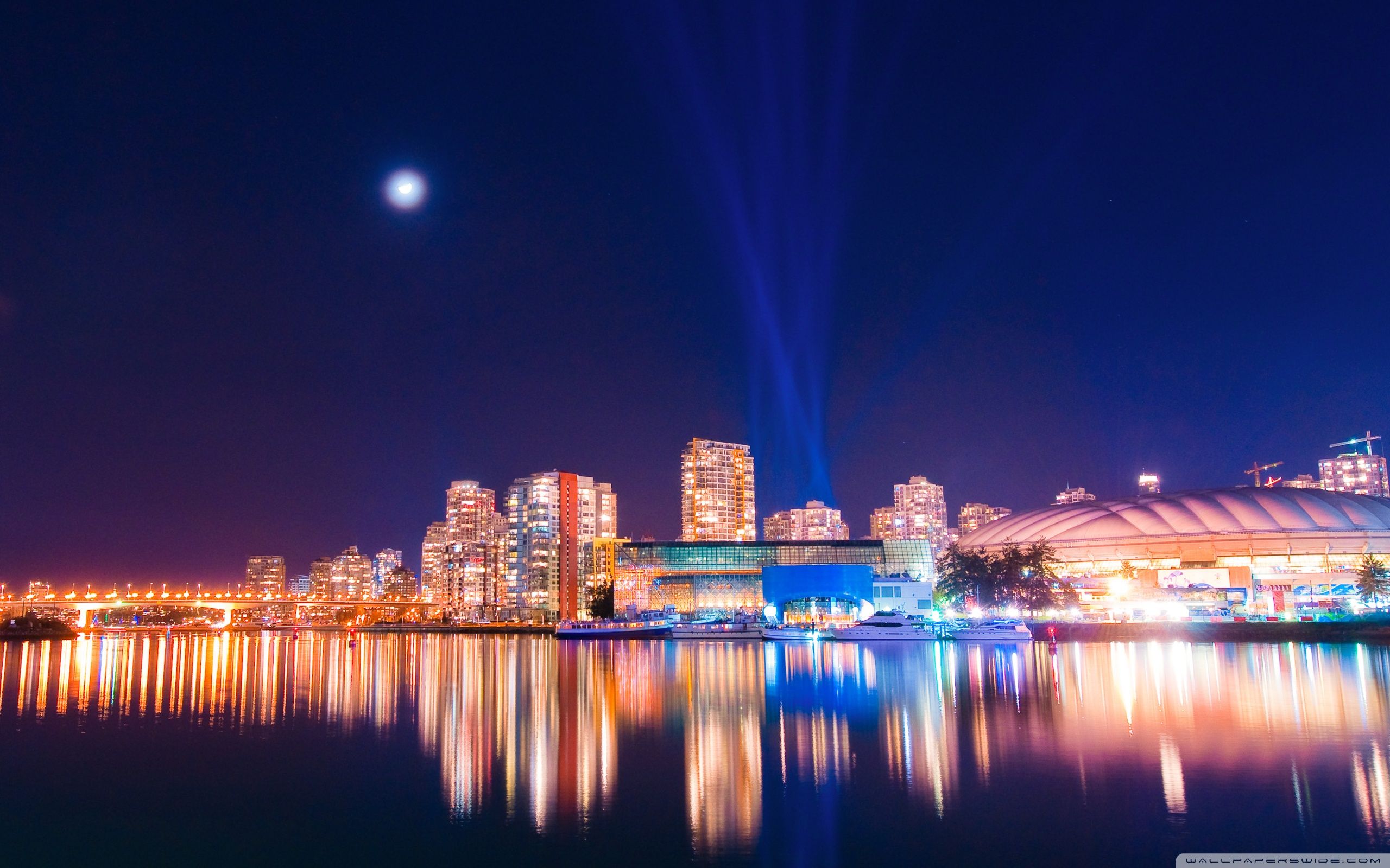 Skyline notturno città Vancouver, 2560x1600 WQXGA, PC