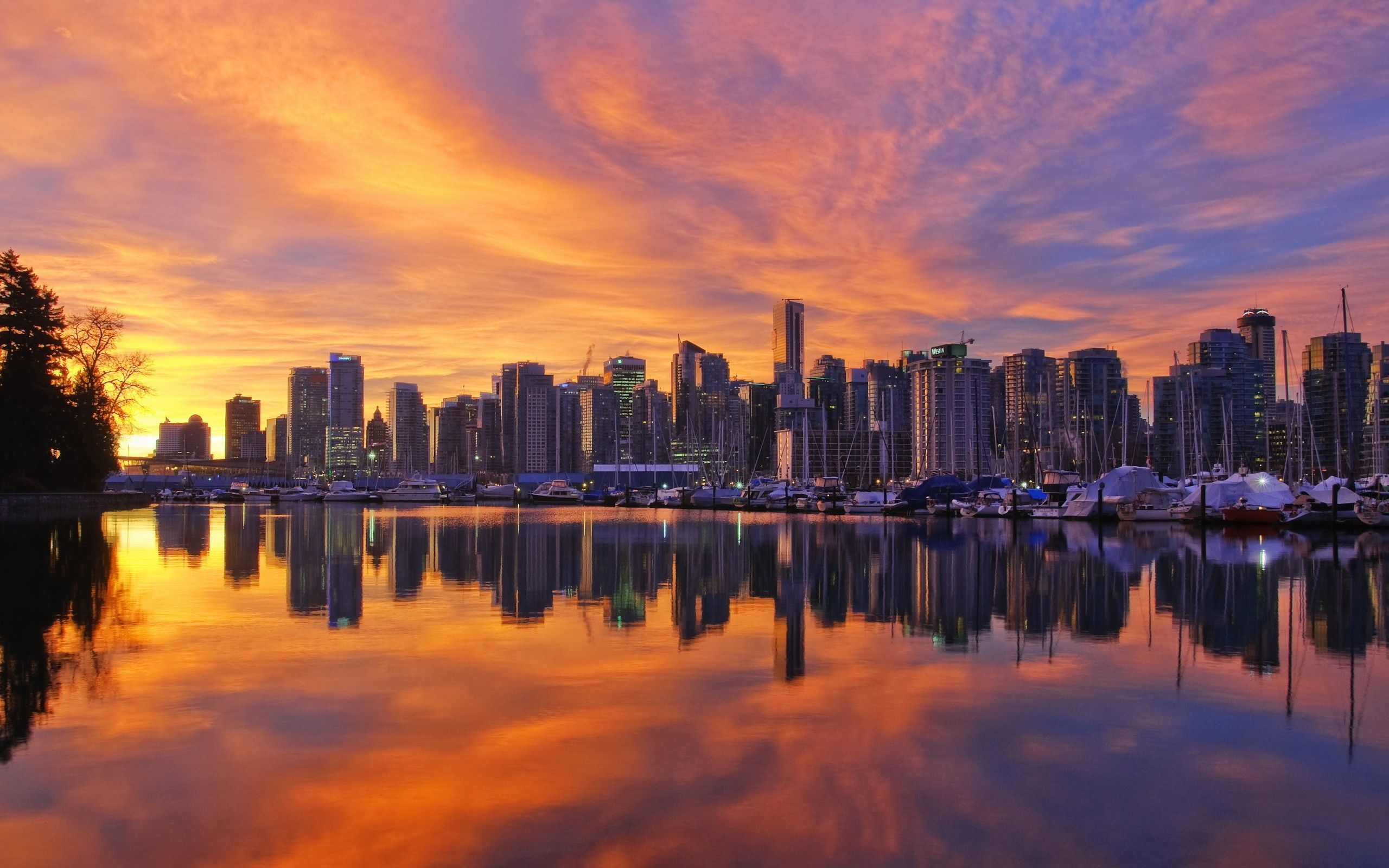 Vancouver skyline al tramonto, 2560x1600 WQXGA, Laptop