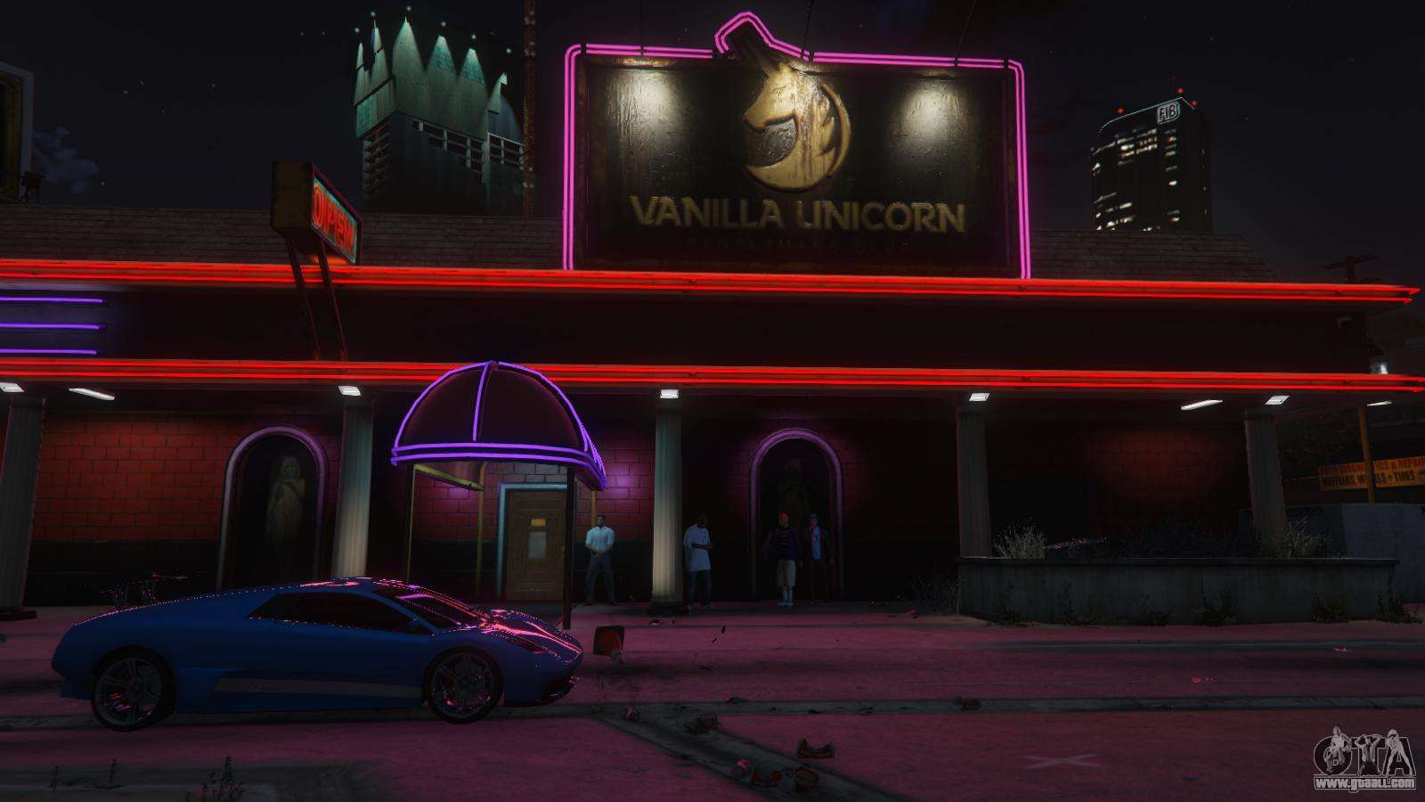 Vanilla Unicorn GTA V notturno, Grand Theft Auto, 1600x900 HD, Desktop