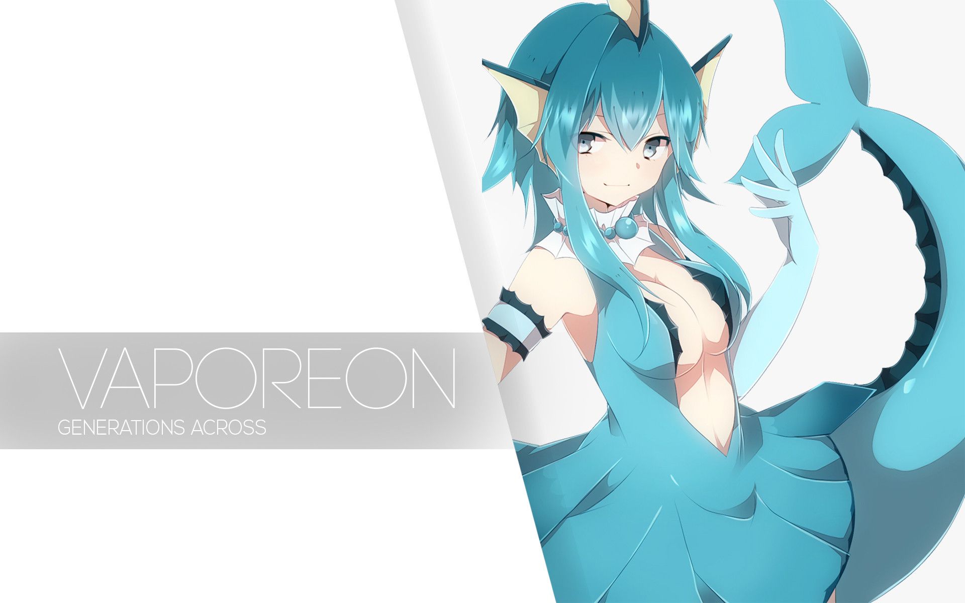 Vaporeon Pokemon contorno blu, 2560x1080 21:9, Ultrawide