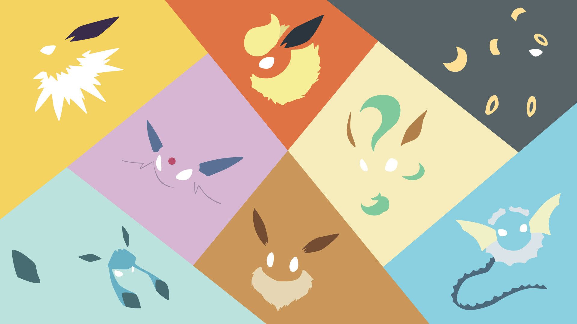 Evoluzioni di Eevee, geometrico, 1920x1080 Full HD 1080p, PC