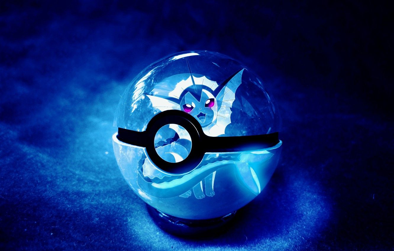 Vaporeon dentro Pokeball di cristallo, 1332x850 HD, Desktop