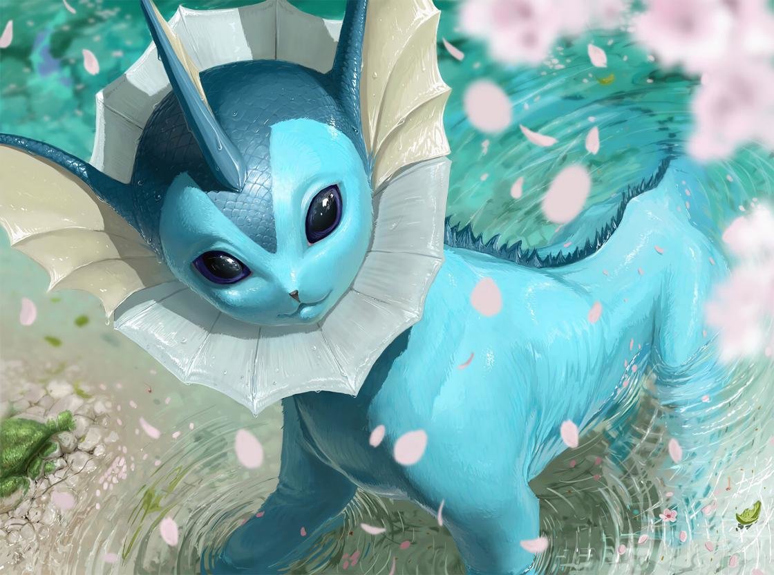 Vaporeon Pokémon vicino acqua, 1920x1080 Full HD, Desktop