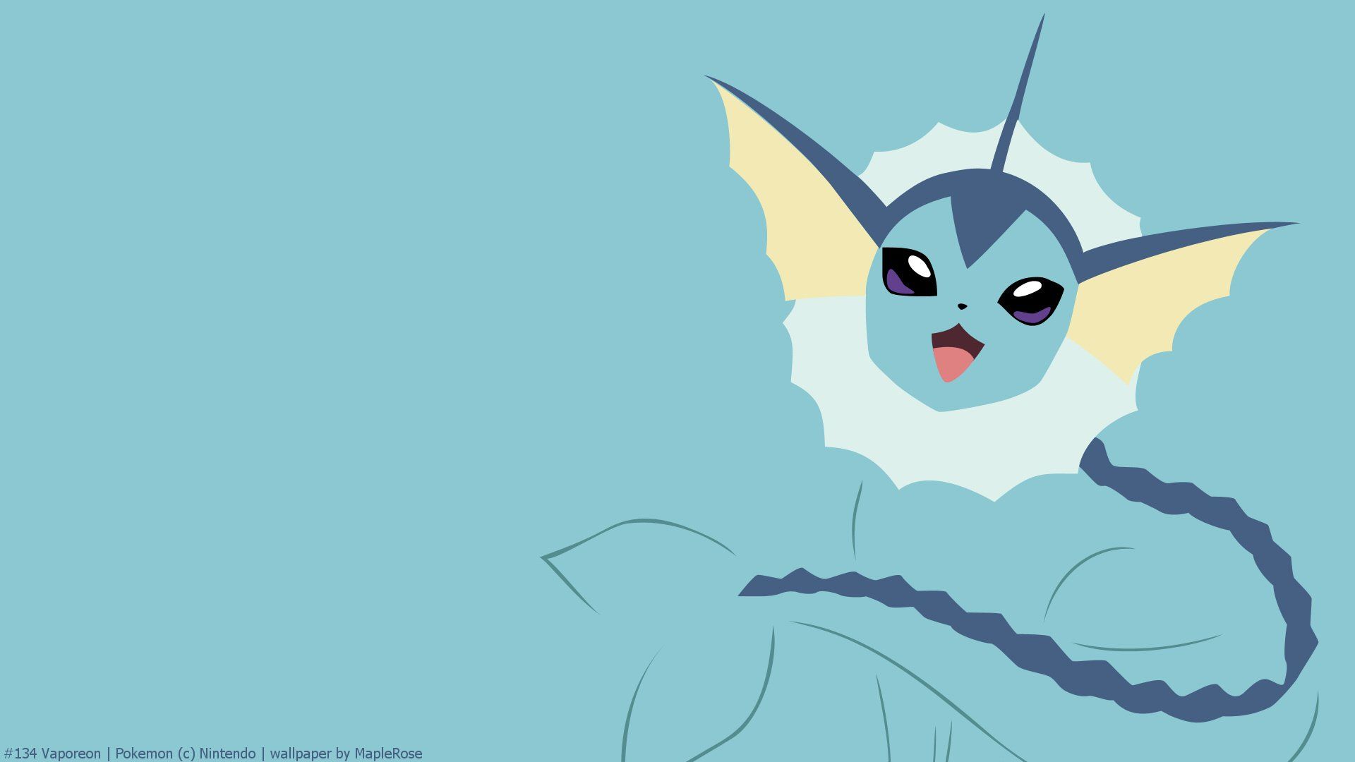 Vaporeon Pokémon minimalista, 1920x1080 Full HD 1080p, Desktop