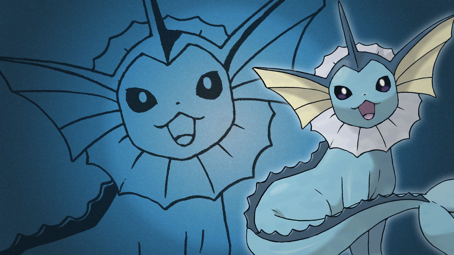 Vaporeon Pokemon luminoso blu, 1200x750 HD, Laptop