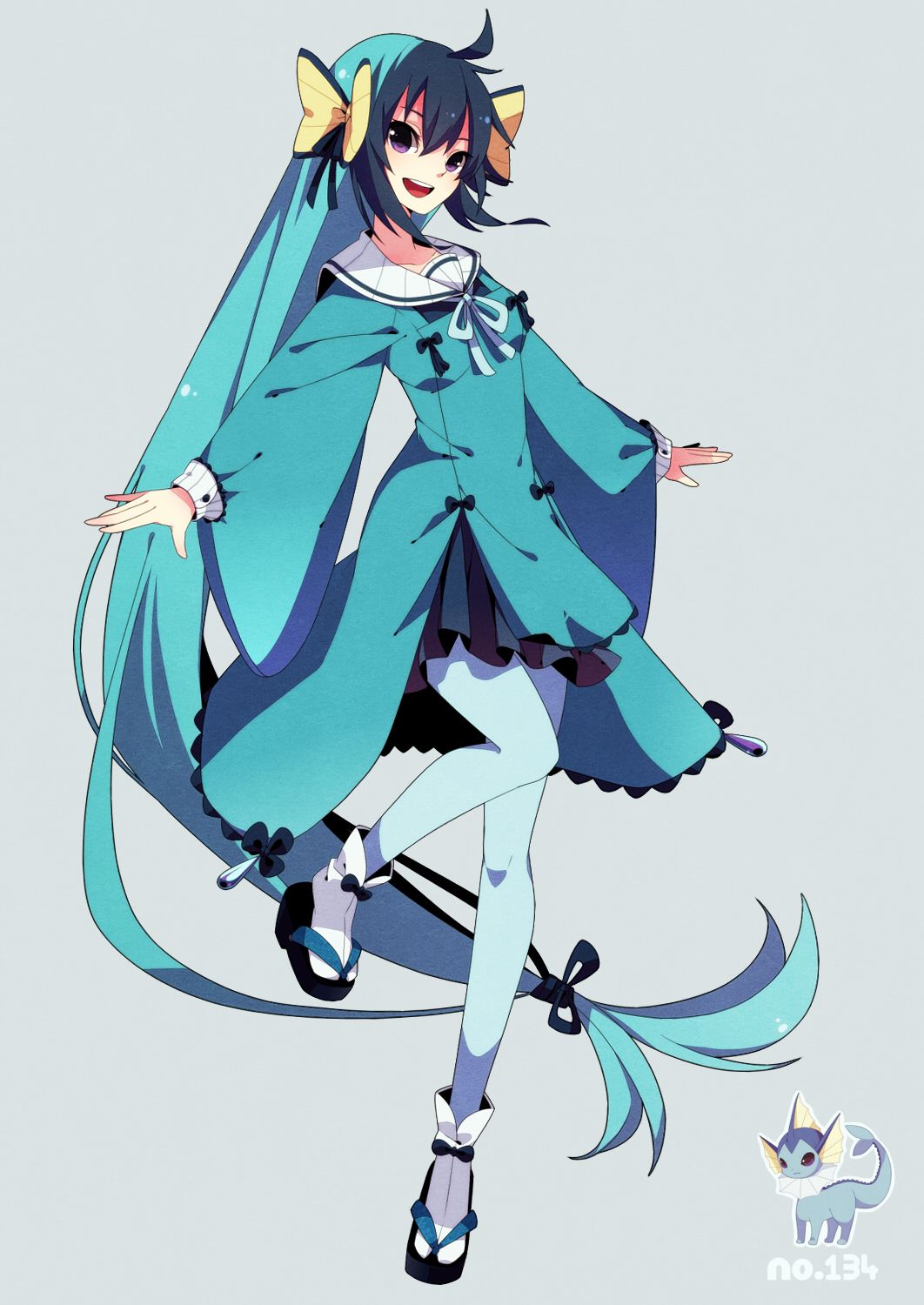 Vaporeon Pokémon tra fiori loto, 718x1280 Verticale, Android