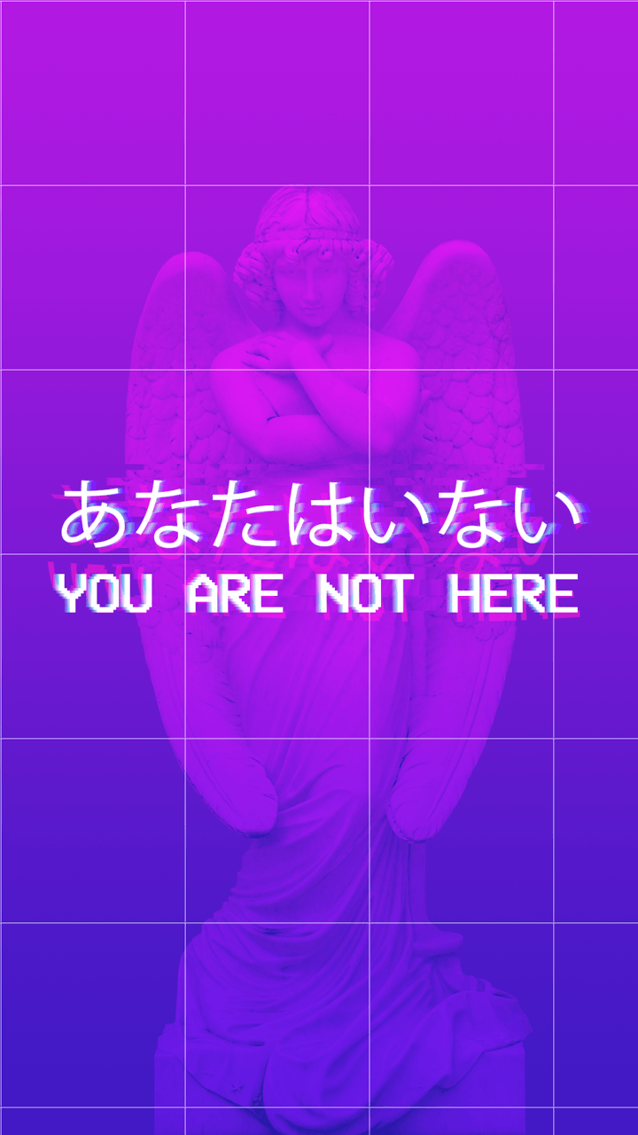 Statua angelo viola vaporwave, 720x1280 Verticale, Xiaomi